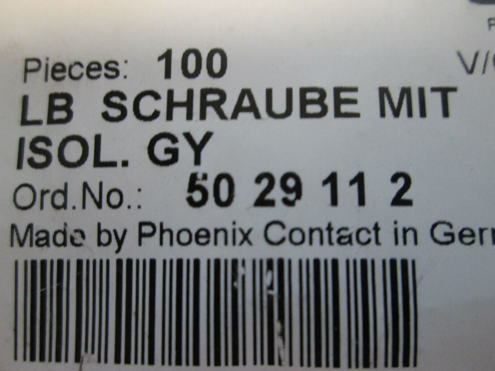 Phoenix Contact LB Schraube MIT, Lot of 100, New in Bag!!!