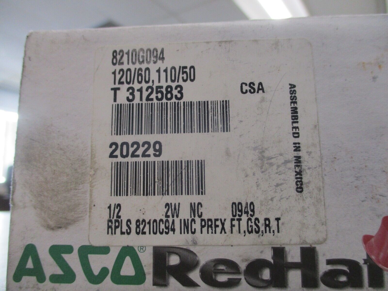 Asco Red Hat Solenoid Valve 8210G094 1/2" New Surplus