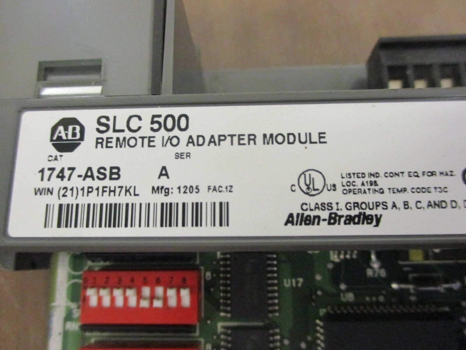 Allen-Bradley SLC 500 Analog Input Module 1747-ASB Ser. A Missing Terminal Cover