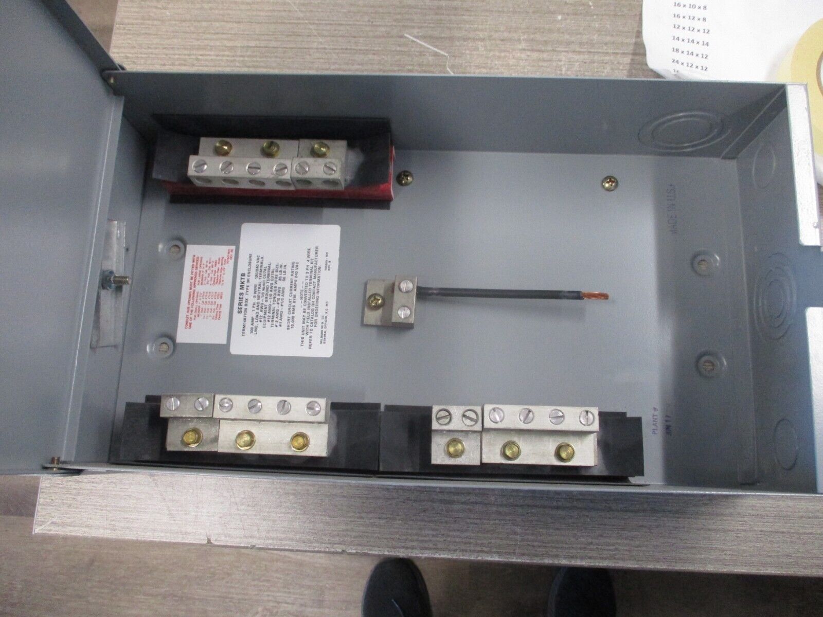 Milbank 3R Termination Box MKTB 100A 1Ph 3W 120/240V *No Box* New Surplus