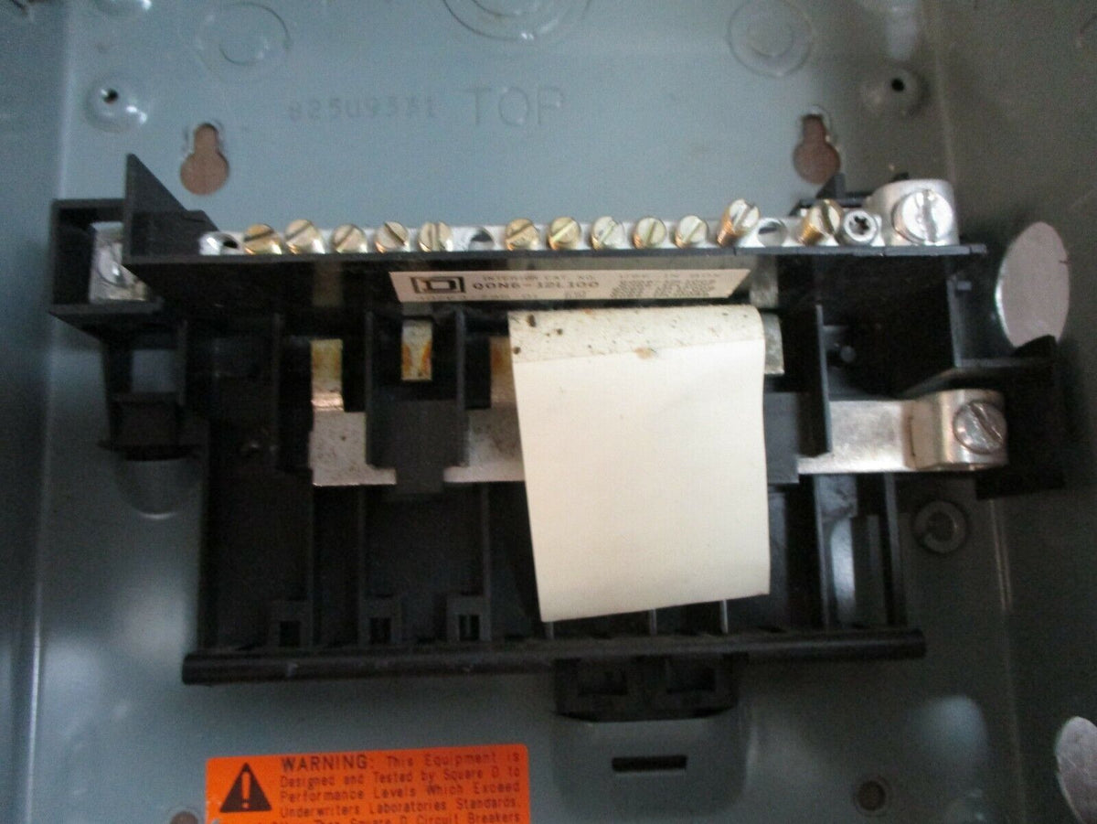 Square D QO Load Center QO6-12L100 Ser. G1 100A 120/240V 1Ph 3W 6-Space Used