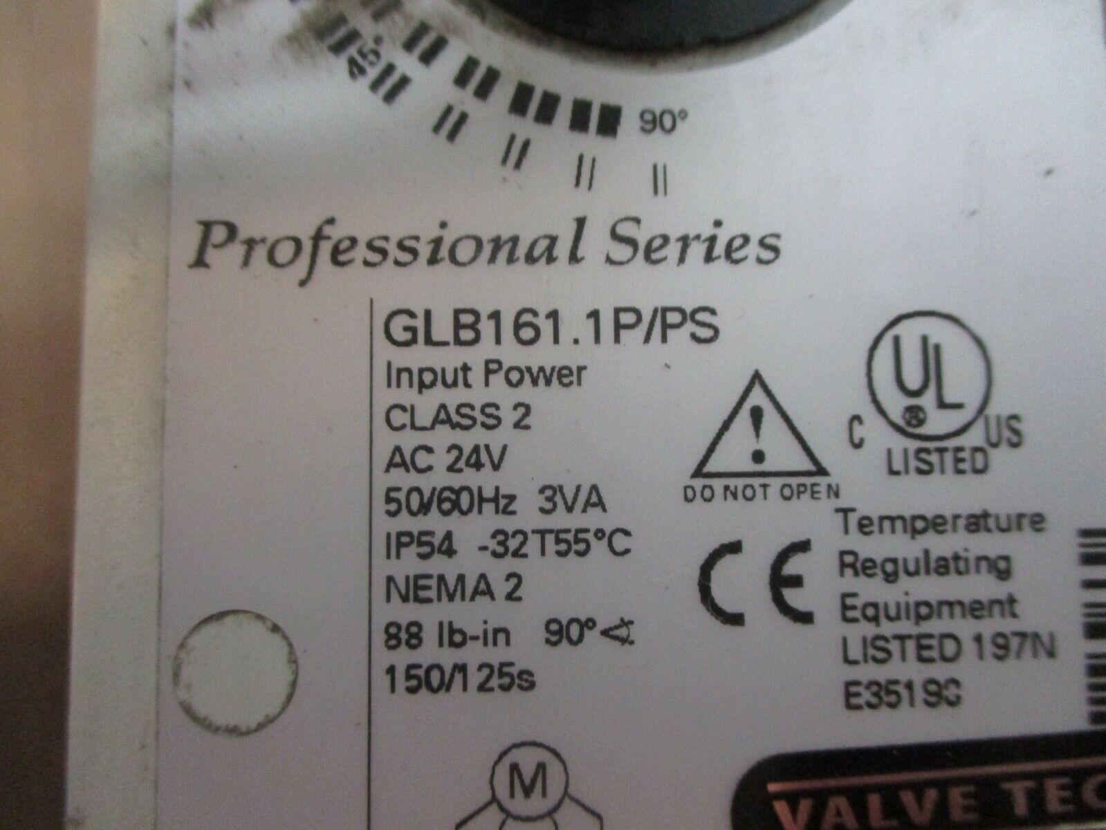 Valve Teck Professional Series Electric Damper Electric GLB161.1P/PS 24VAC 3VA