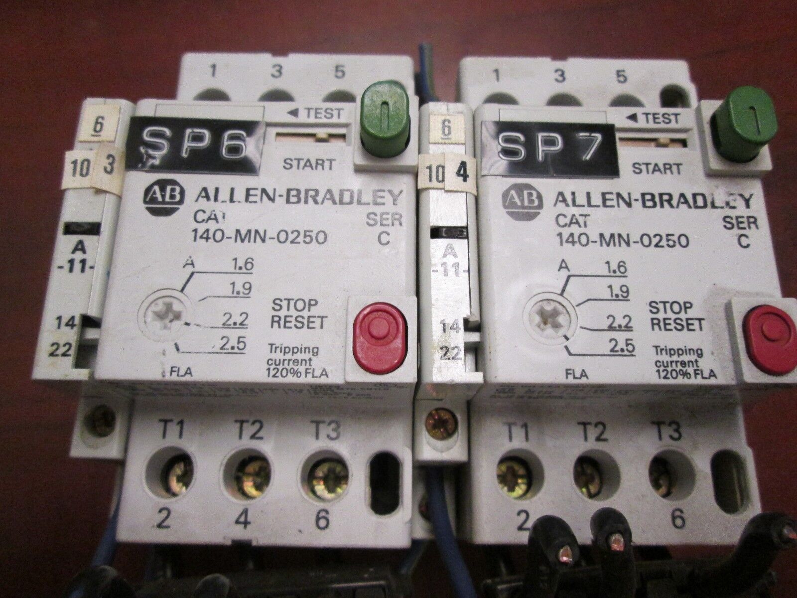 Allen Bradley, Manual Starter, 140-MN-0250, W/ Aux. Contact, Lot of 2, Used