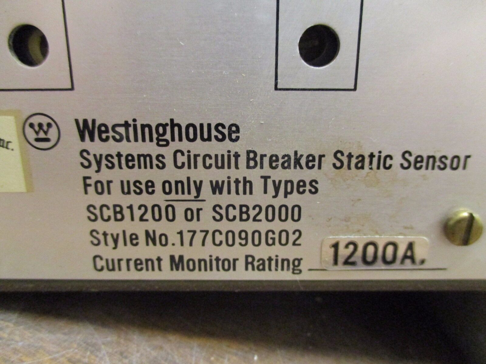 Westinghouse Systems Circuit Breaker Static Sensor 177C090G02 1200A Used