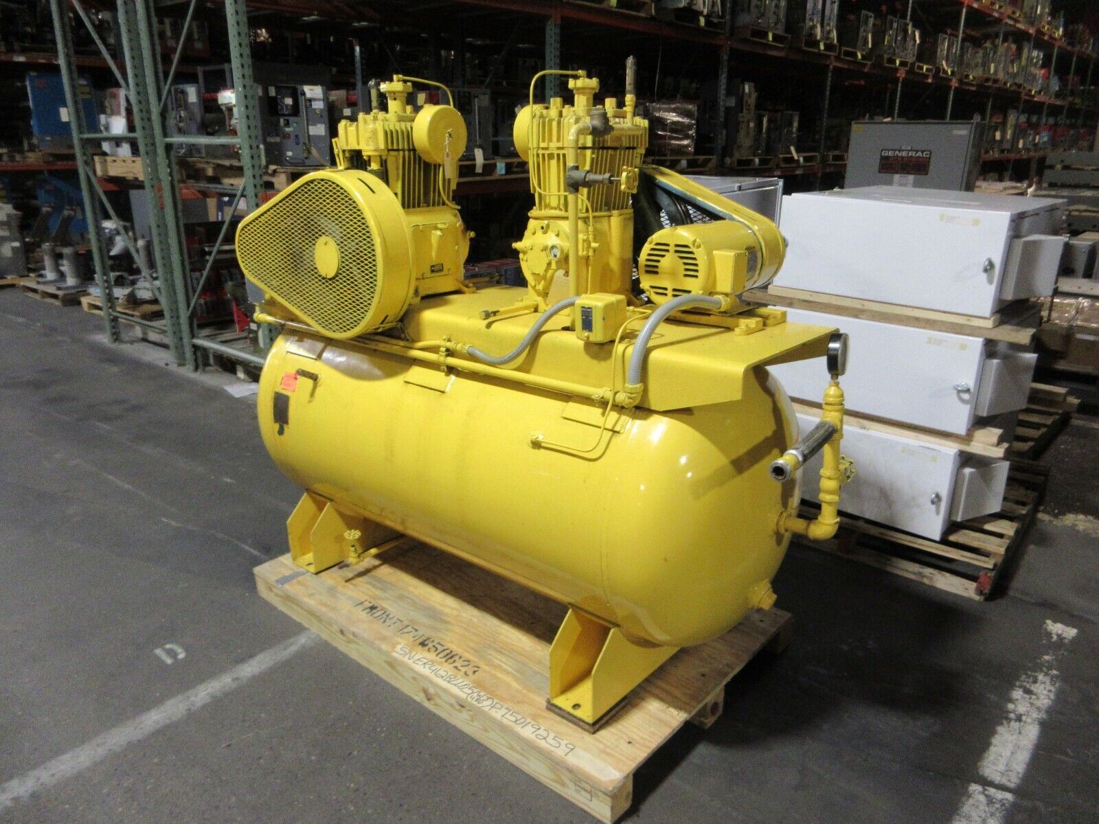 Quincy Two-Stage Air Compressor 325-14 Dual 5HP 120-Gallon Tank 460V 3Ph Used