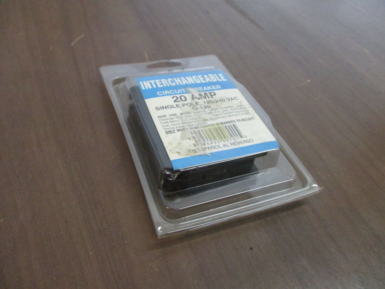 Thomas & Betts Circuit Breaker Q-120 20A 120/240V 1P New Surplus