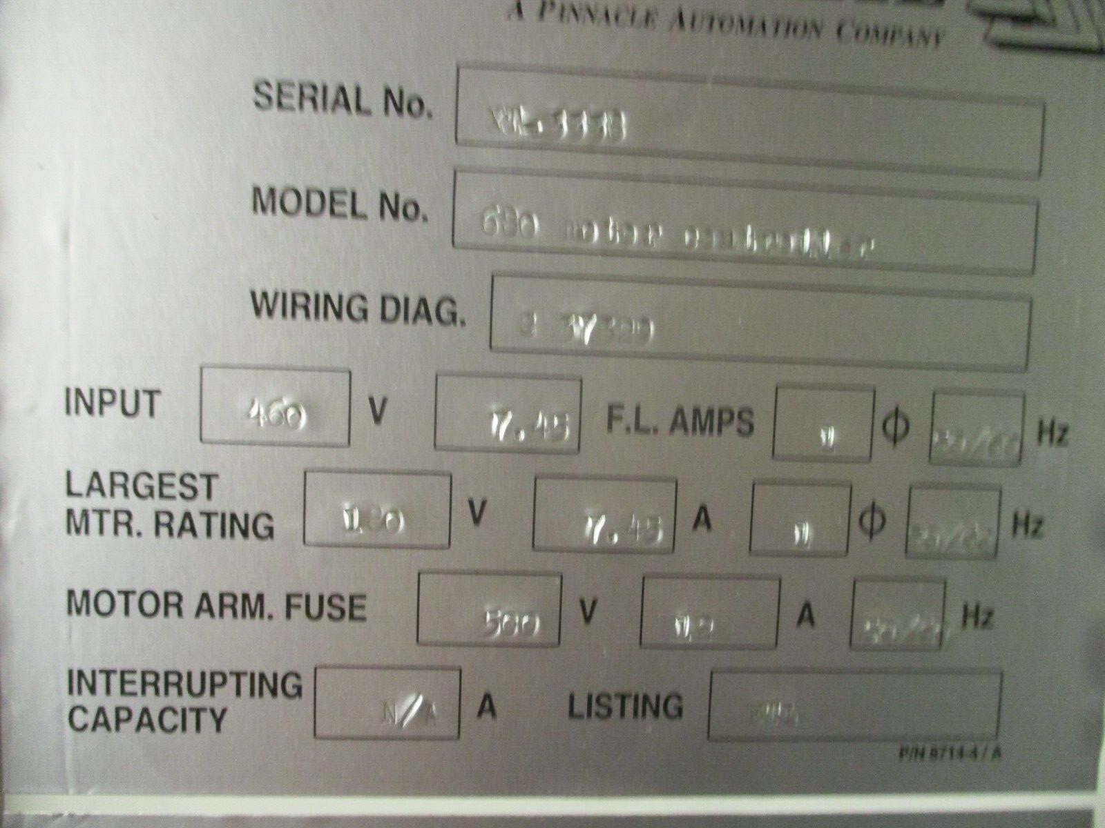 Hoffman Type 12, 13 Enclosure A-60AB3810LP 60"x38"x10" Used.