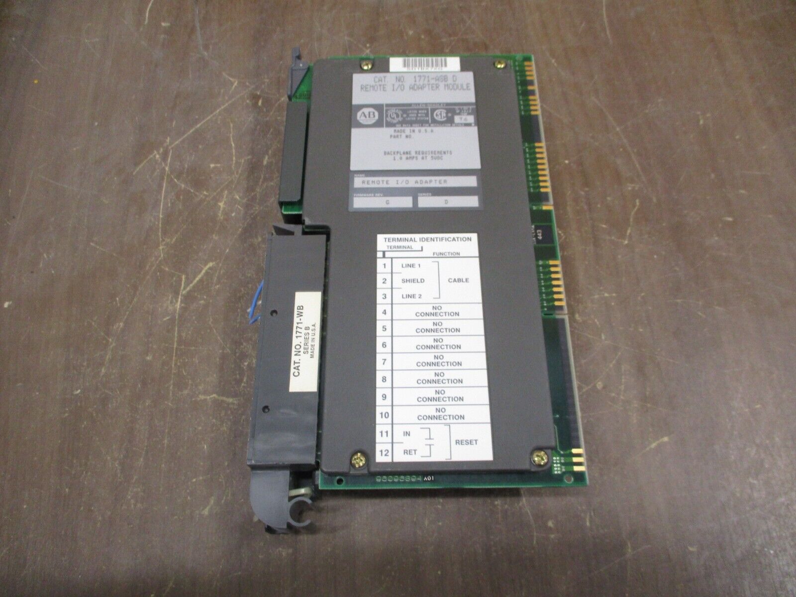 Allen-Bradley Remote I/O Adapter Module 1771-ASB D Ser. D F/W Rev. G Used