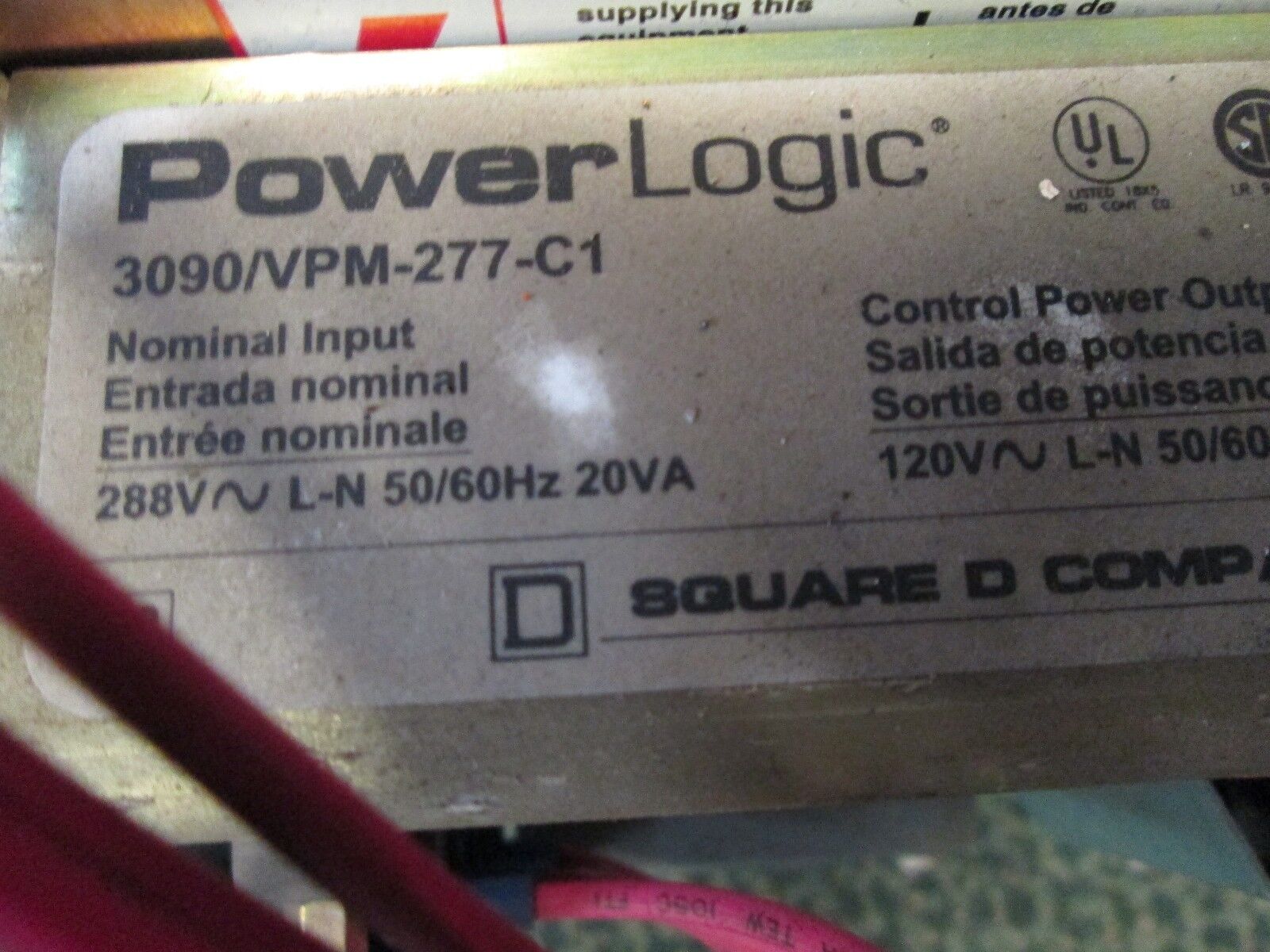 Square D Power Logic Circuit Monitor 3020 CM-2150 w/ 3090 VPM-277-C1 Used
