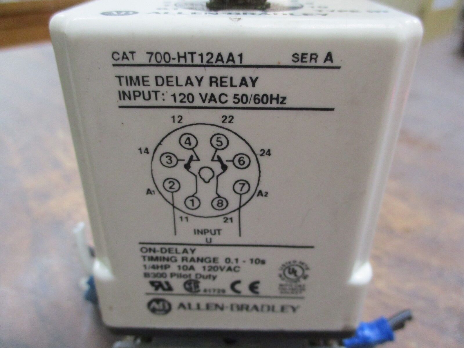 Allen-Bradley Time Delay Relay 700-HT12AA1 Timing Range:.1-10sec Used