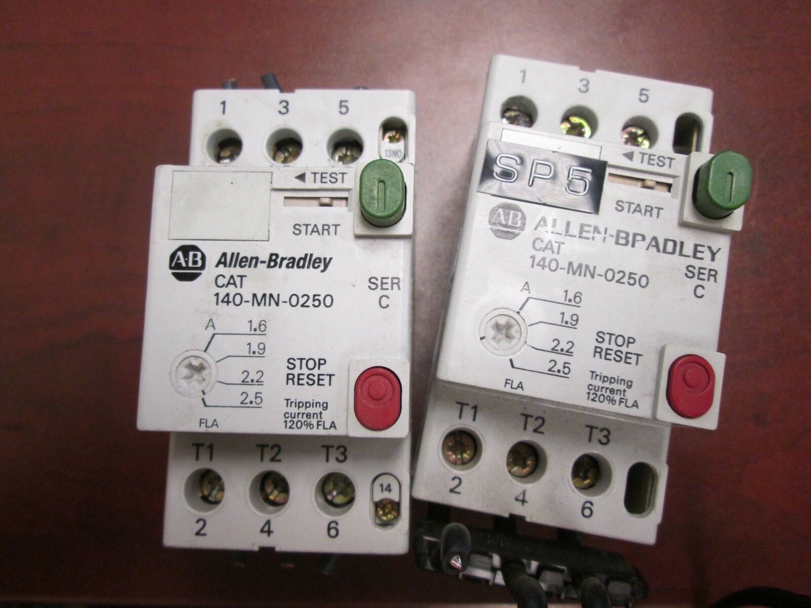 Allen Bradley, Manual Starter, 140-MN-0250, 1.6-2.5A Range, 600V, Lot of 2, Used