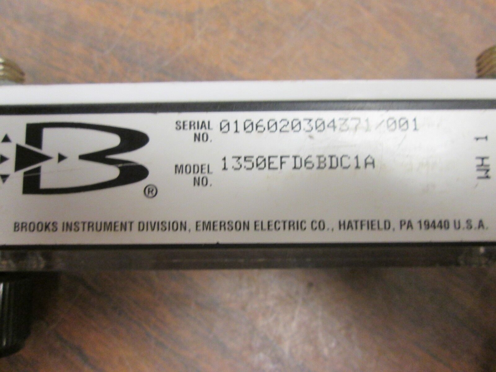 Brooks Instrument Flow Meter 1350EFD6BDC1A 200 PSIG Used