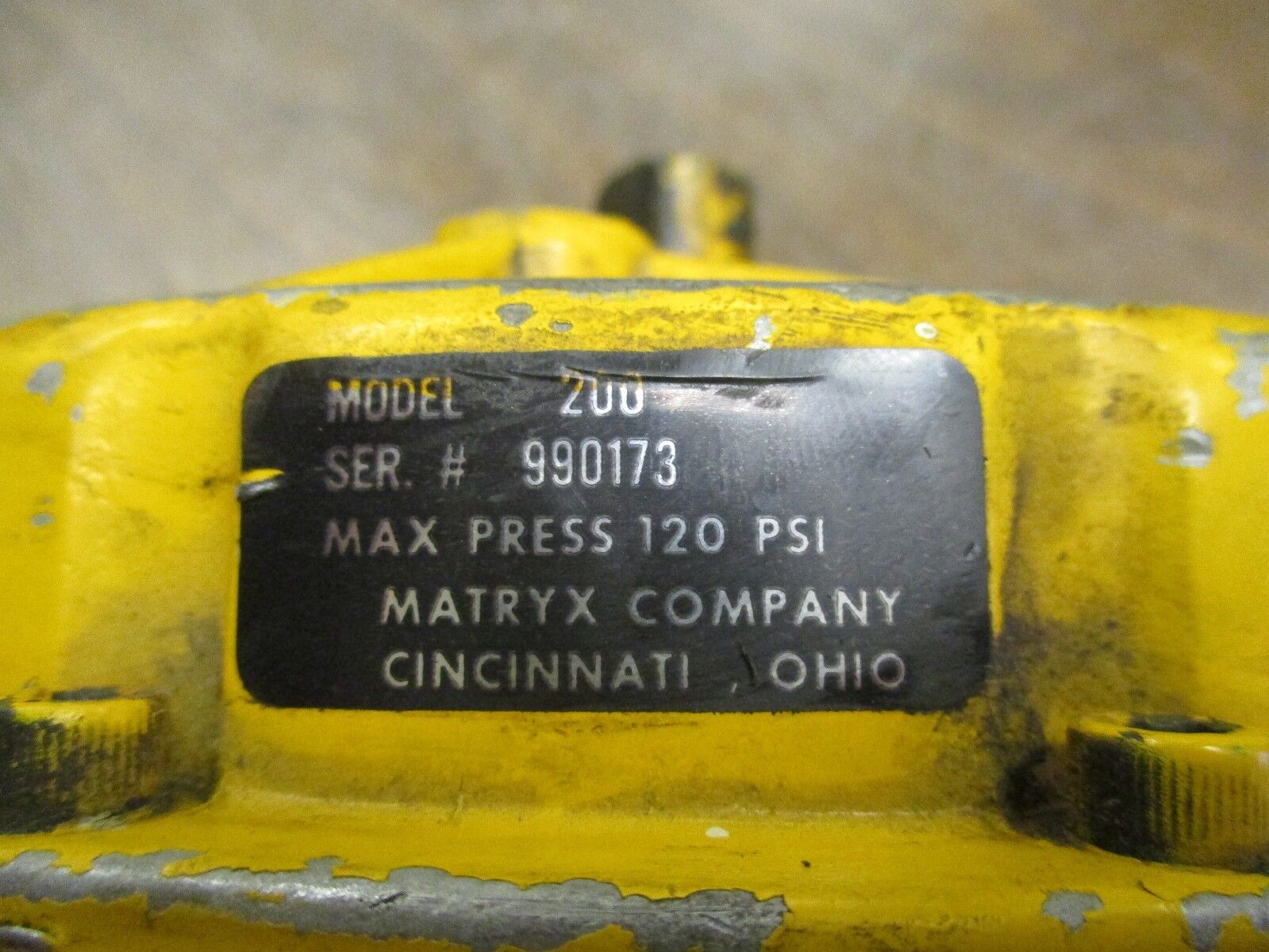 Matryx Pneumatic Actuator Model 200 120 PSI Max Used