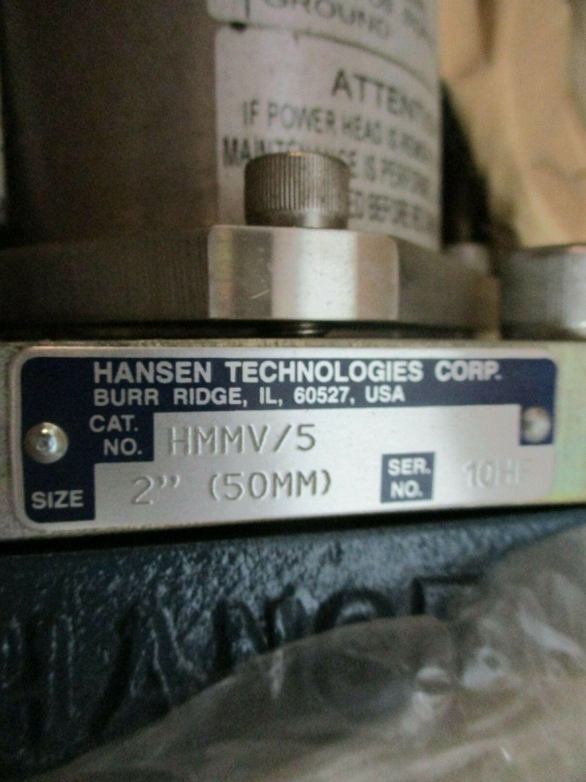Hansen Technologies Motorized Valve HMMV/5 Size: 2" 24 VAC 5A New Surplus