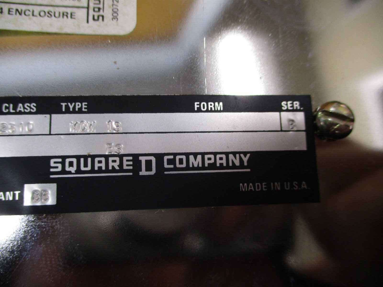 Square D Size M-1 Enclosed Starter 2510 MCW 13 Ser. B Used