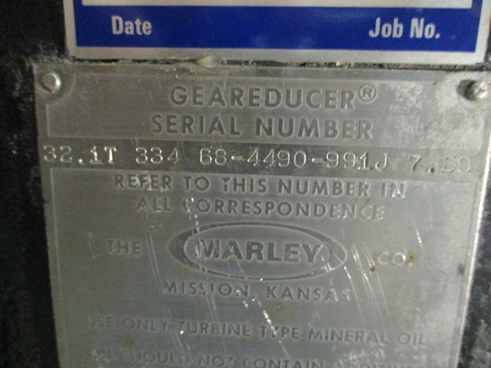 Marley Series 3200 Geareducer Model 32.1T 7.89:1 Ratio