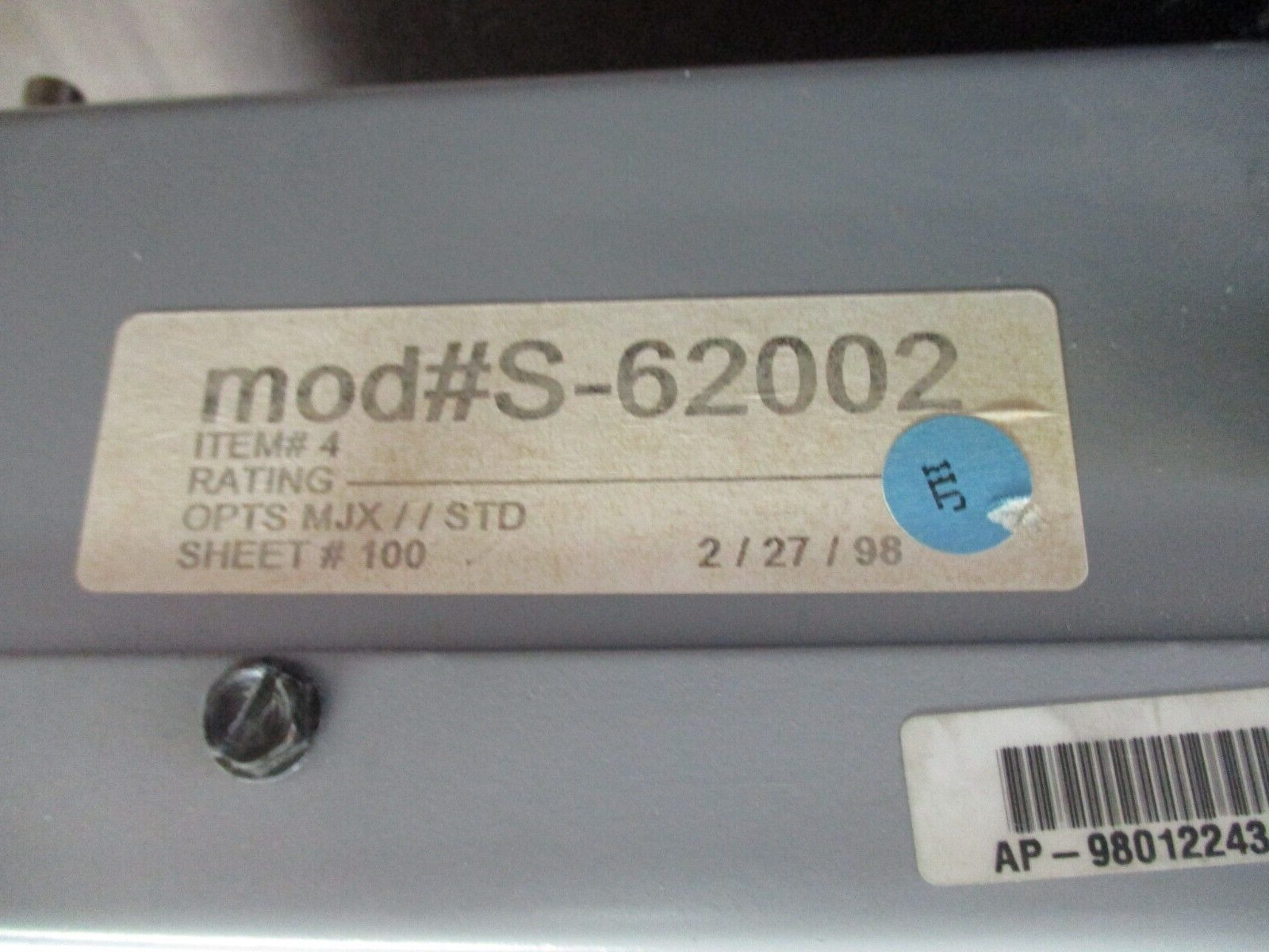 Siemens Accu/Stat MJ-X Voltage Regulator Control Panel S-62002 Used
