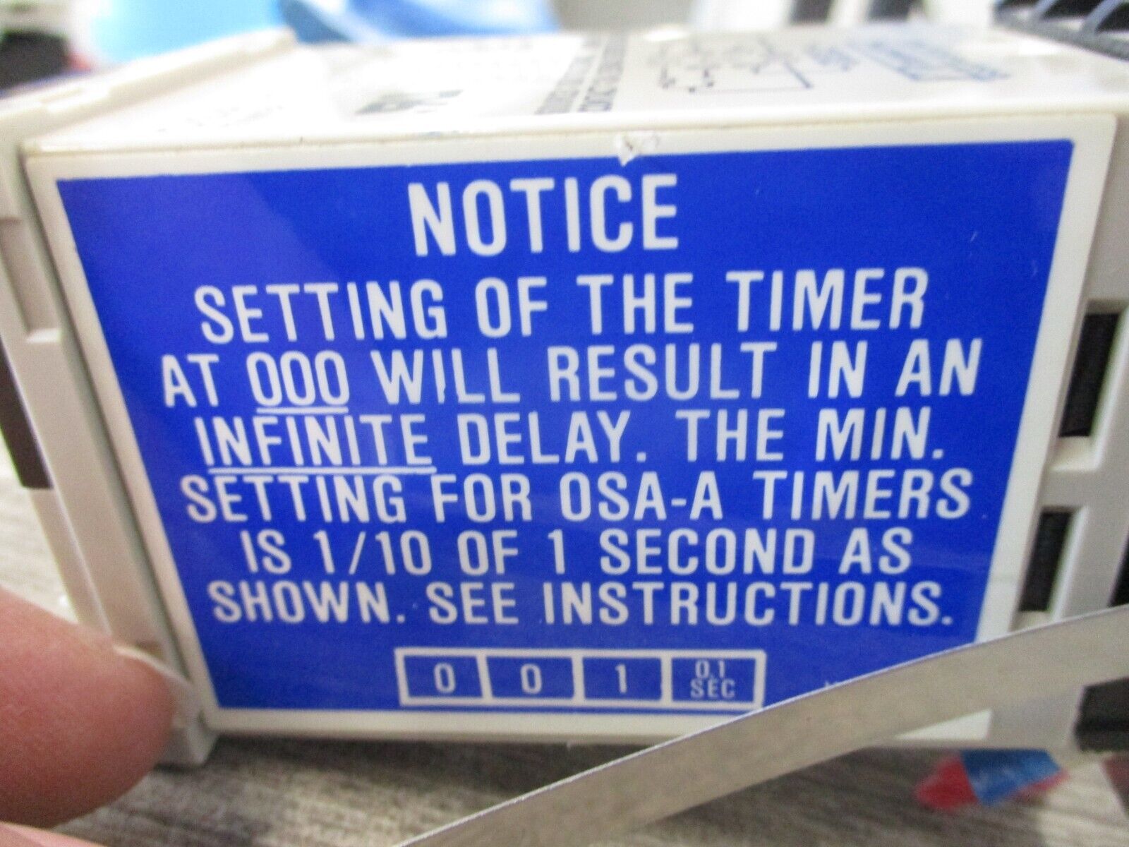 Zenith Timer OSA-A 100-120V 50-60Hz W/Base Used