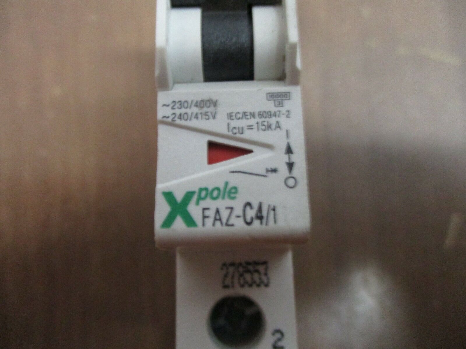 Moeller X Pole Circuit Breaker FAZ-C4/1 4A 277V 1P *Lot of 2* Used
