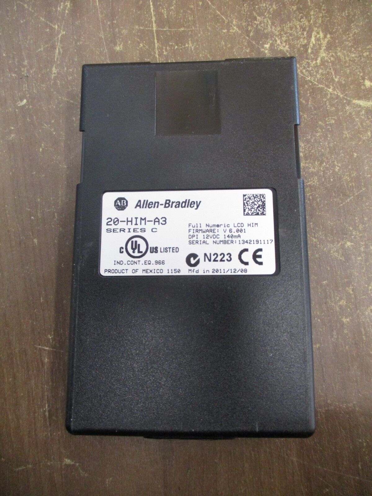 Allen-Bradley Keypad 20-HIM-A3 Ser. C F/W: V6.001 12VDC 140mA Used