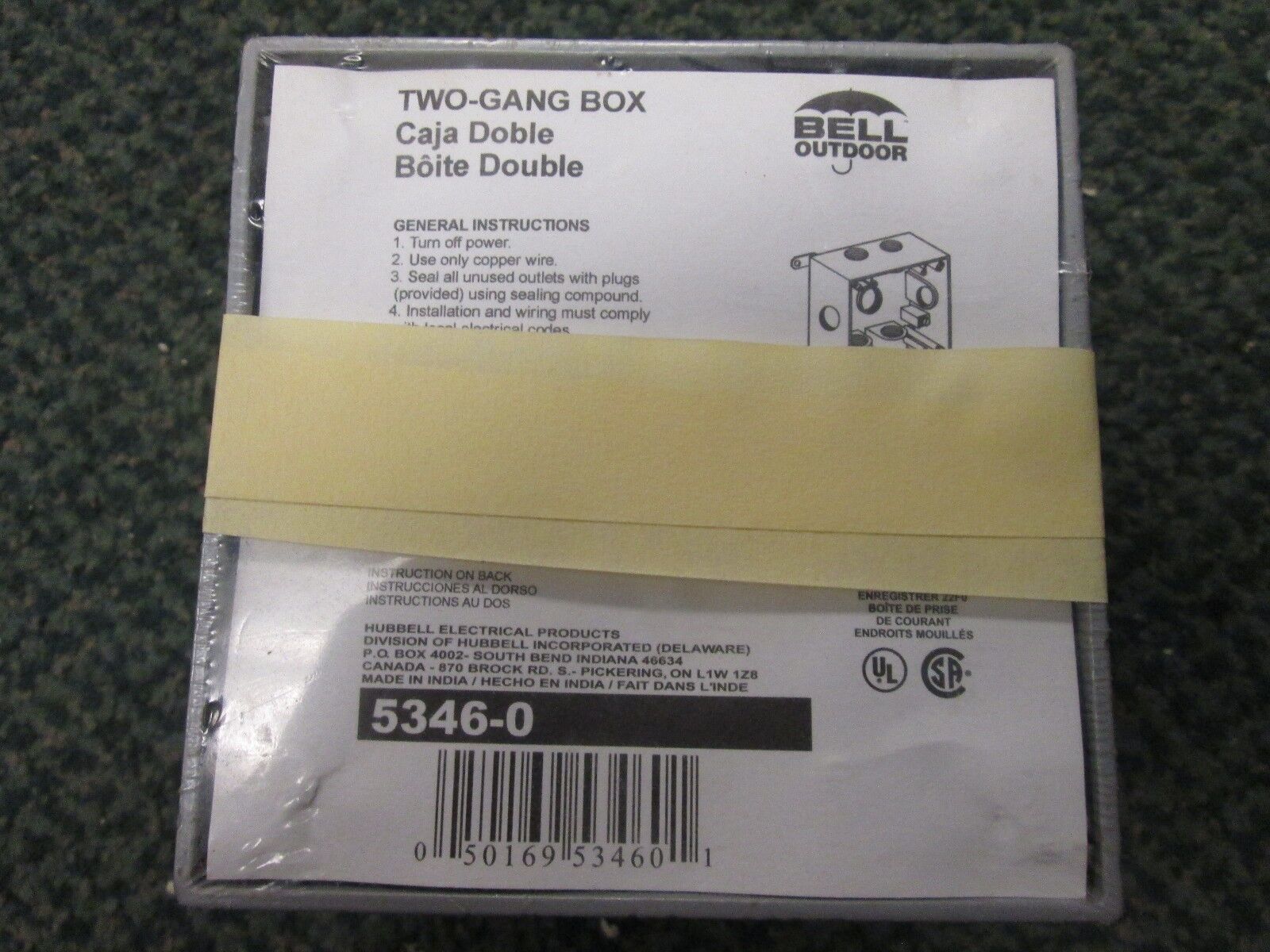 Bell 2 Gang Box 5346-0 (7) 3/4" Outlets *Lot of 2* New Surplus