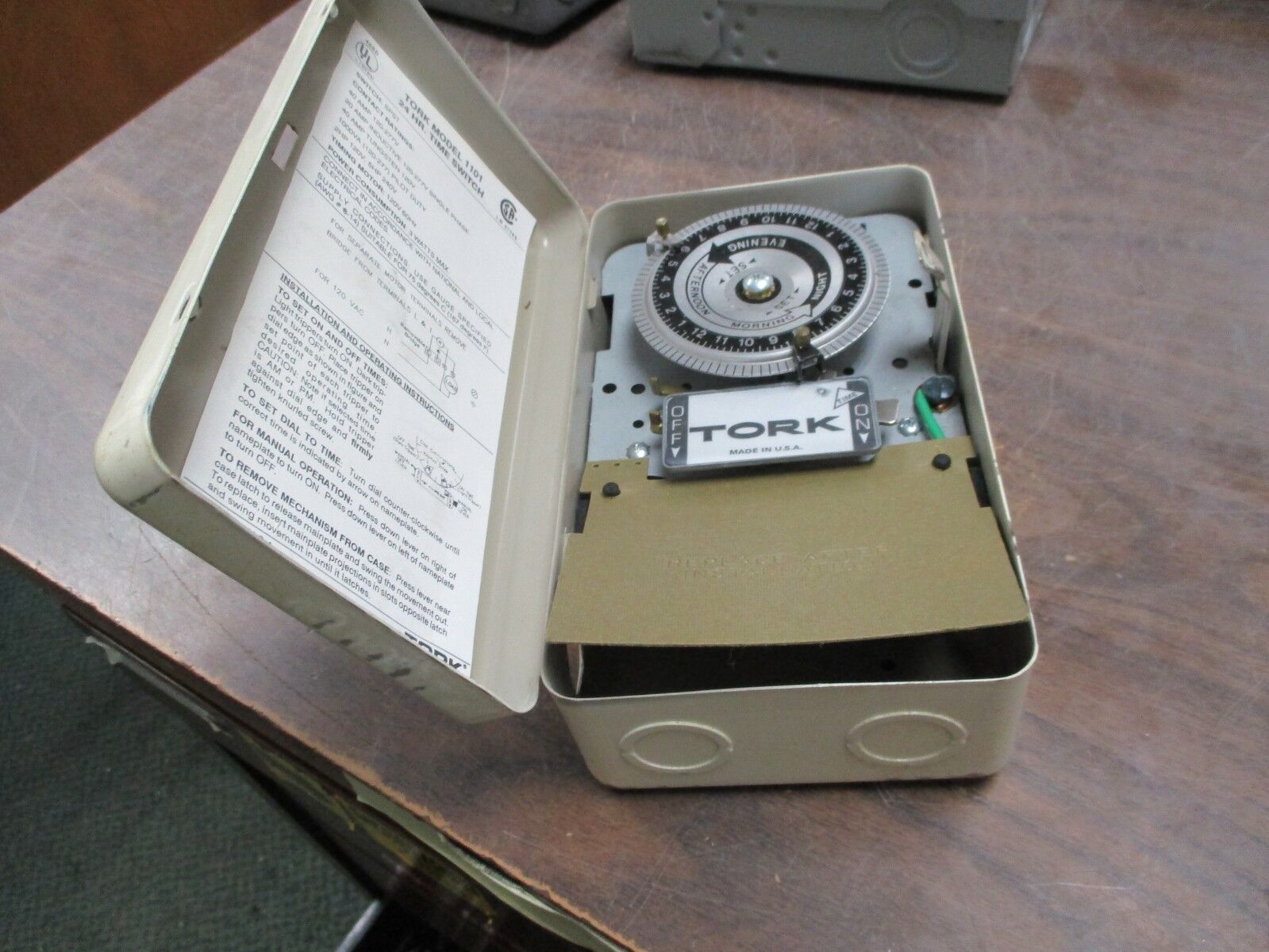 Tork 24Hr Time Switch 1101 120V 60Hz Used