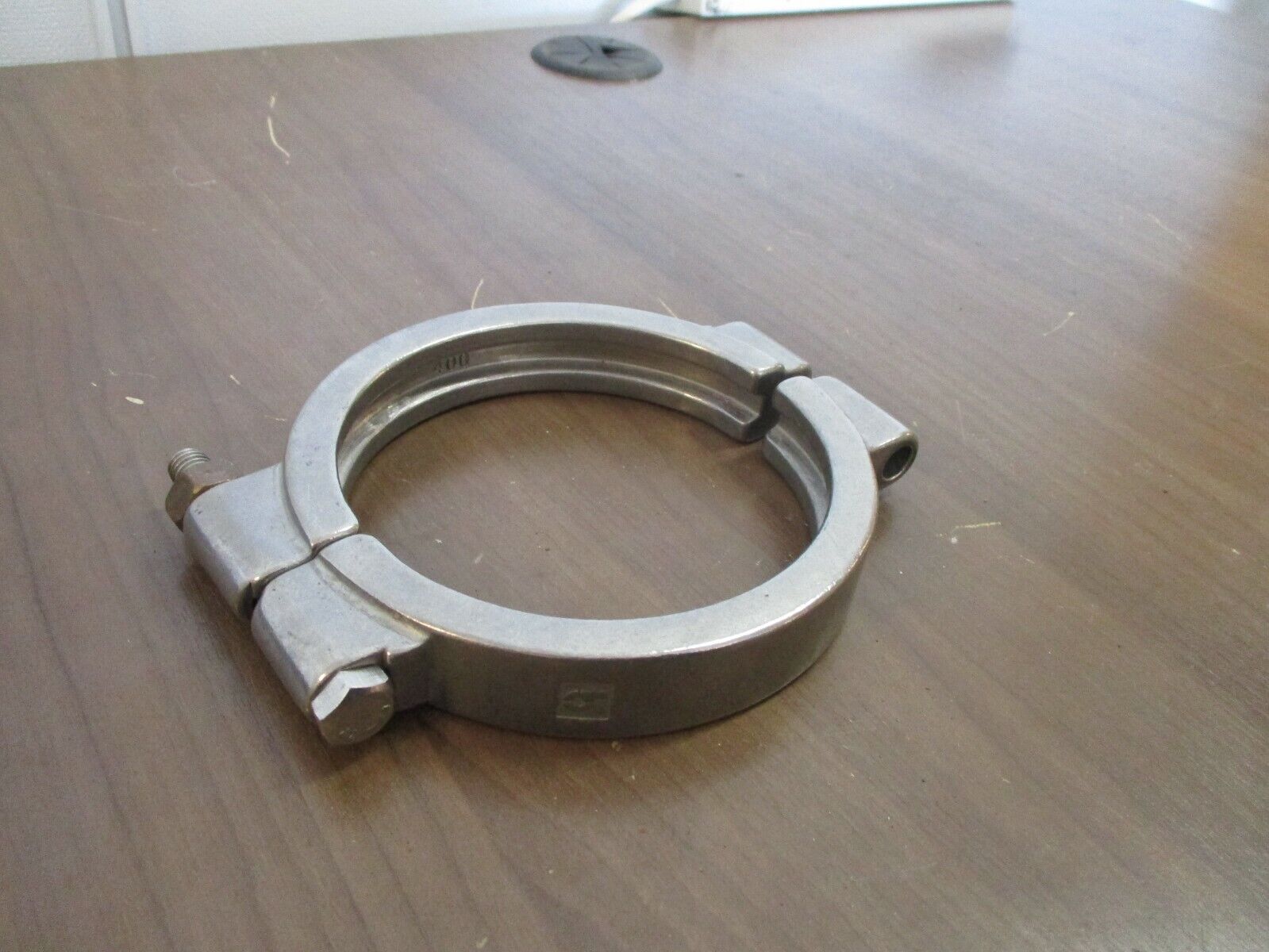 Misc. Brand High Pressure Sanitary Clamp Size: 4.5" Stainless Steel Used