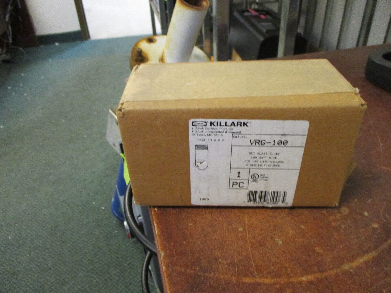 Hubbell Killark Red Glass Globe VRG-100 100 watt Size *For V series fixtures*