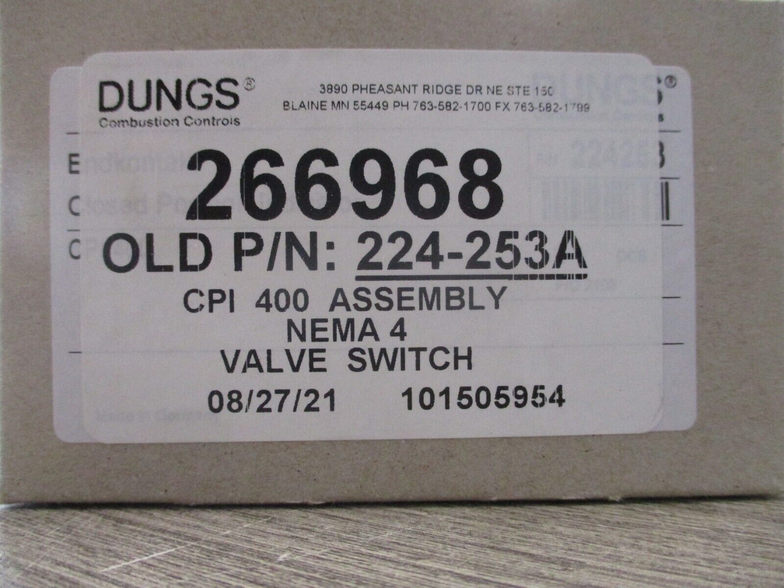 Dungs CPI 400 Assembly 266968 Nema 4 Valve Switch New Surplus