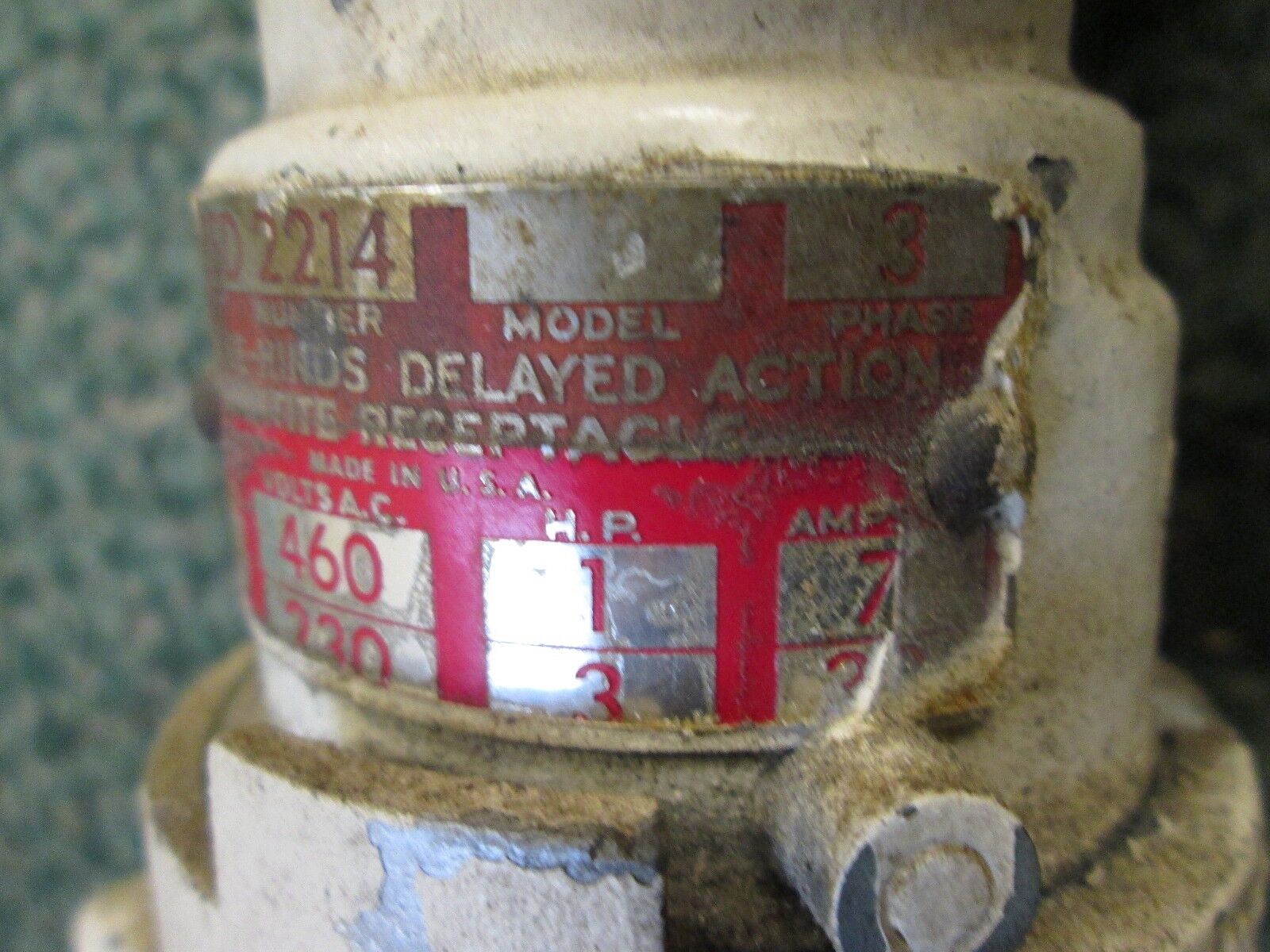 Crouse-Hinds Receptacle w/ Base CESD2214 7/30A 460/230V 3PH Used