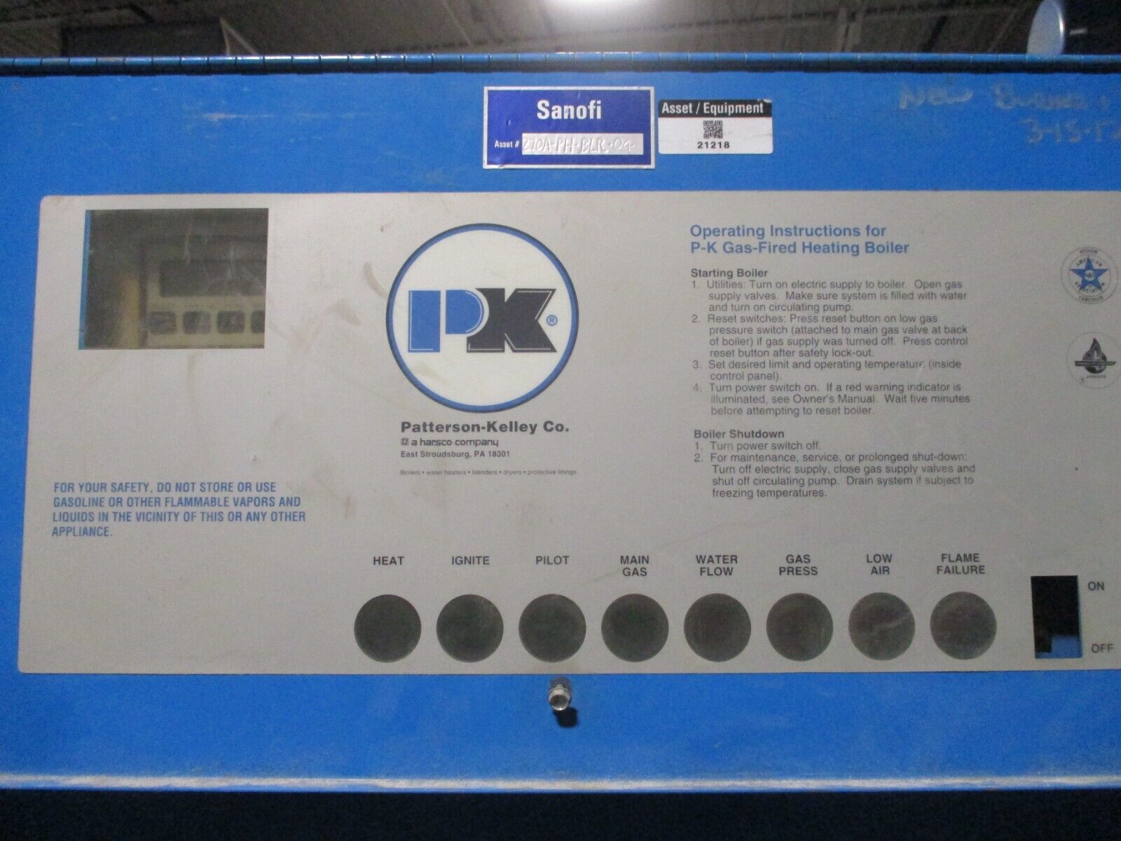 P-K Thermific Boiler N-1700-2 1,700,000BTU Natural Gas Used