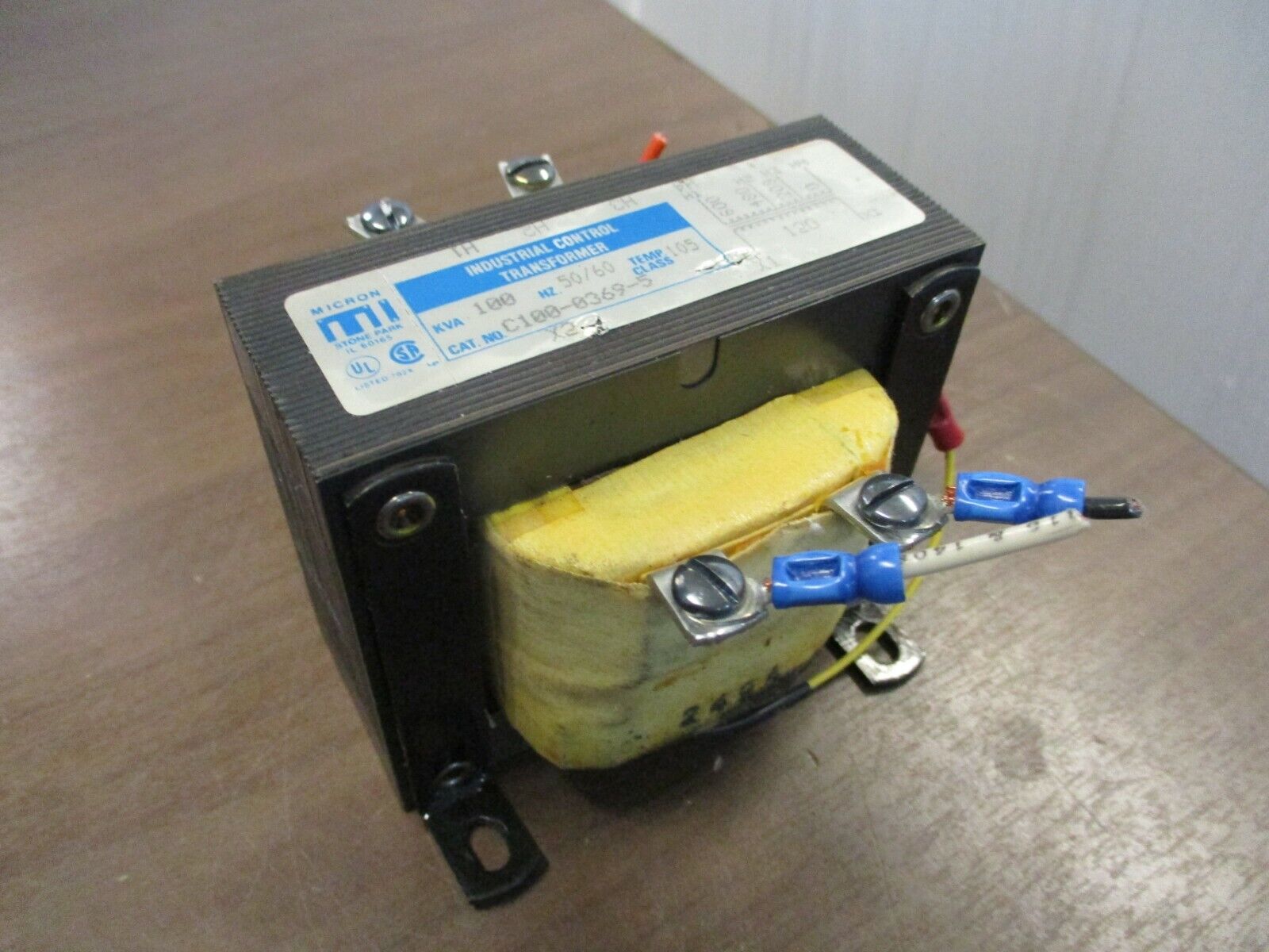 Micron Control Transformer C100-0369-5 0.100kVA Pri: 208/480/600V Sec: 120V Used