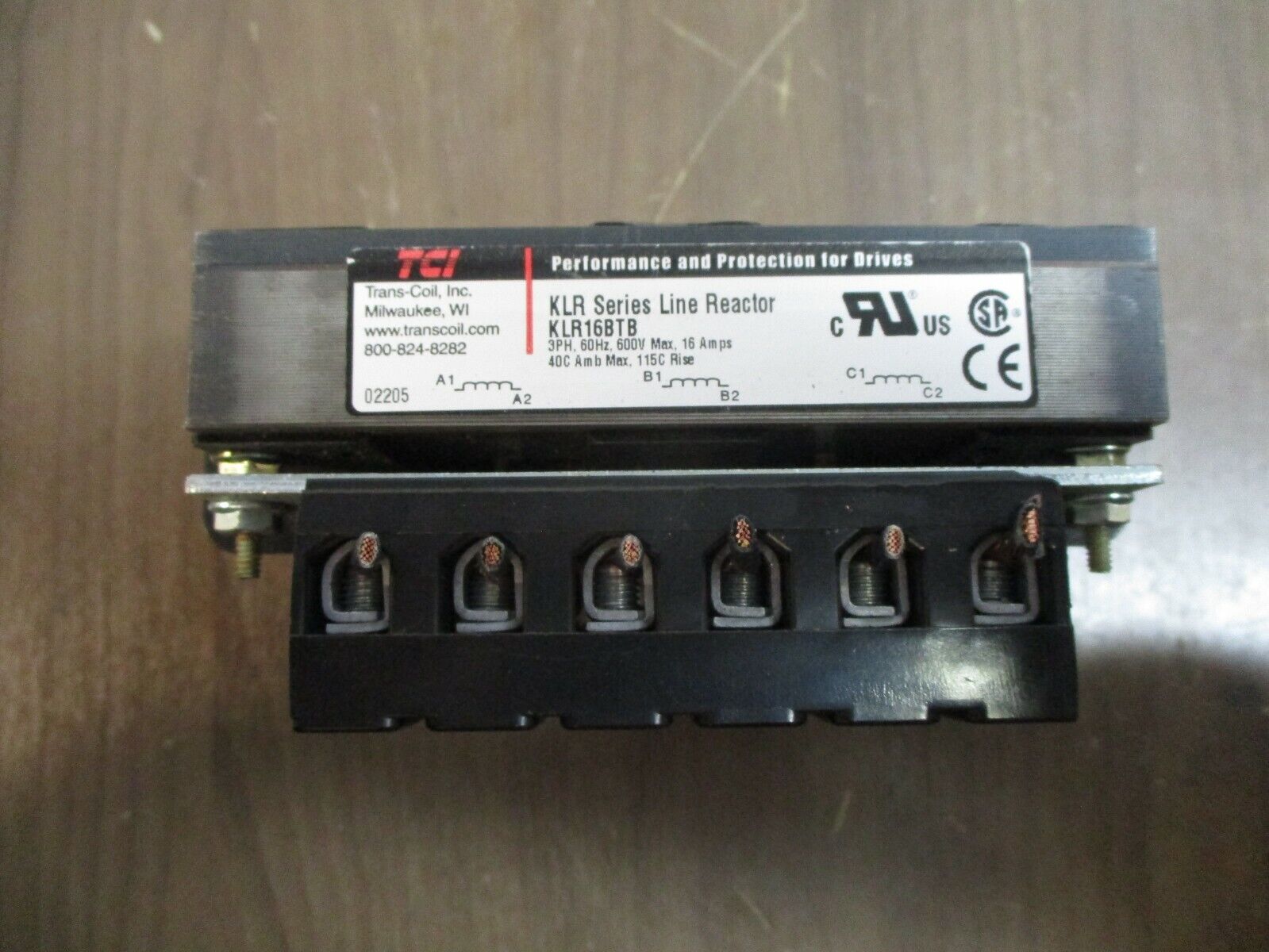 TCI KLR Series Line Reactor KLR16BTB 16A 600V 3Ph 60Hz Used