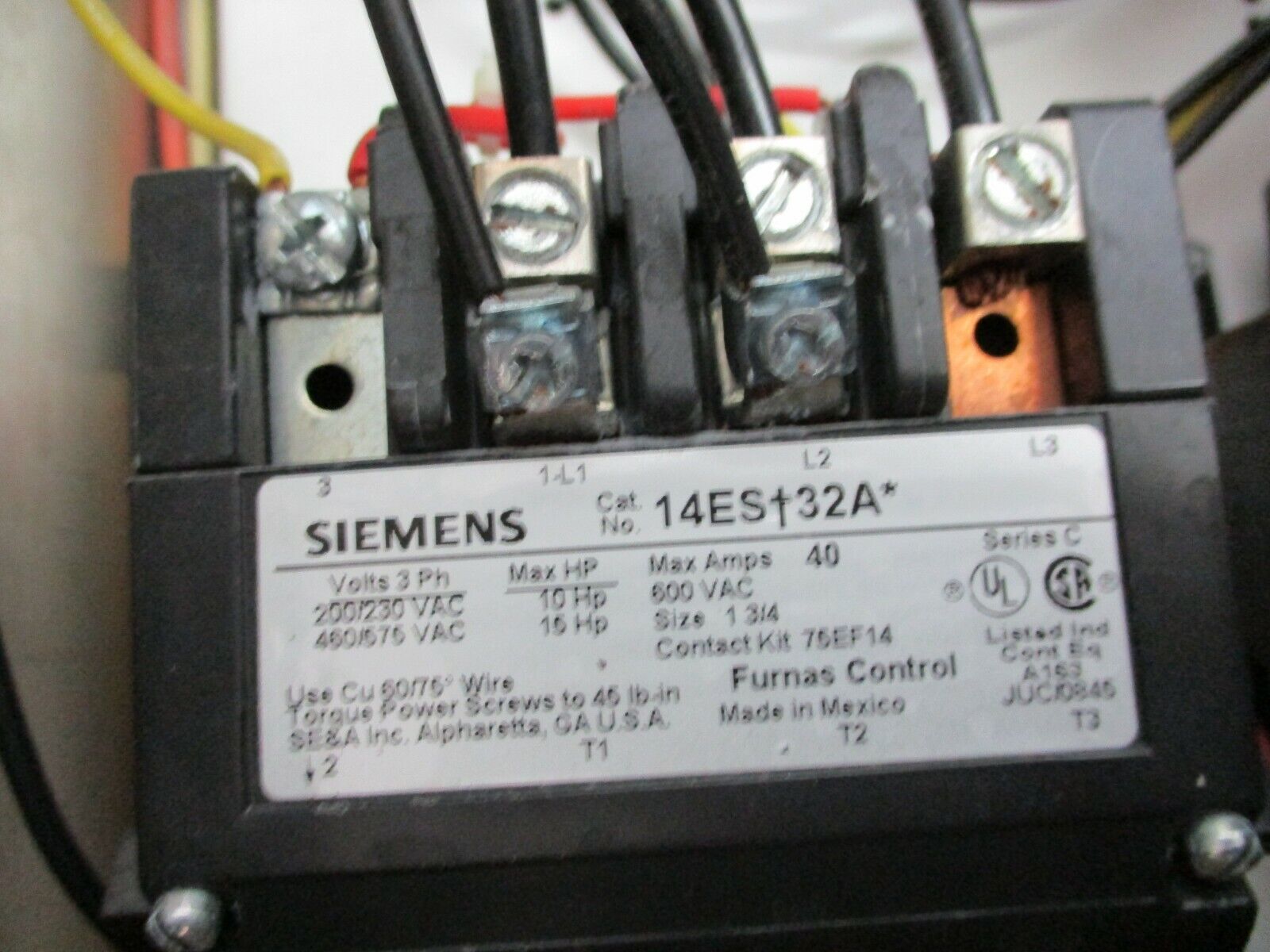 Siemens Breaker Combination 14ES+32A*/48ASF3M20 40A Breaker Trip: 13-27A Used