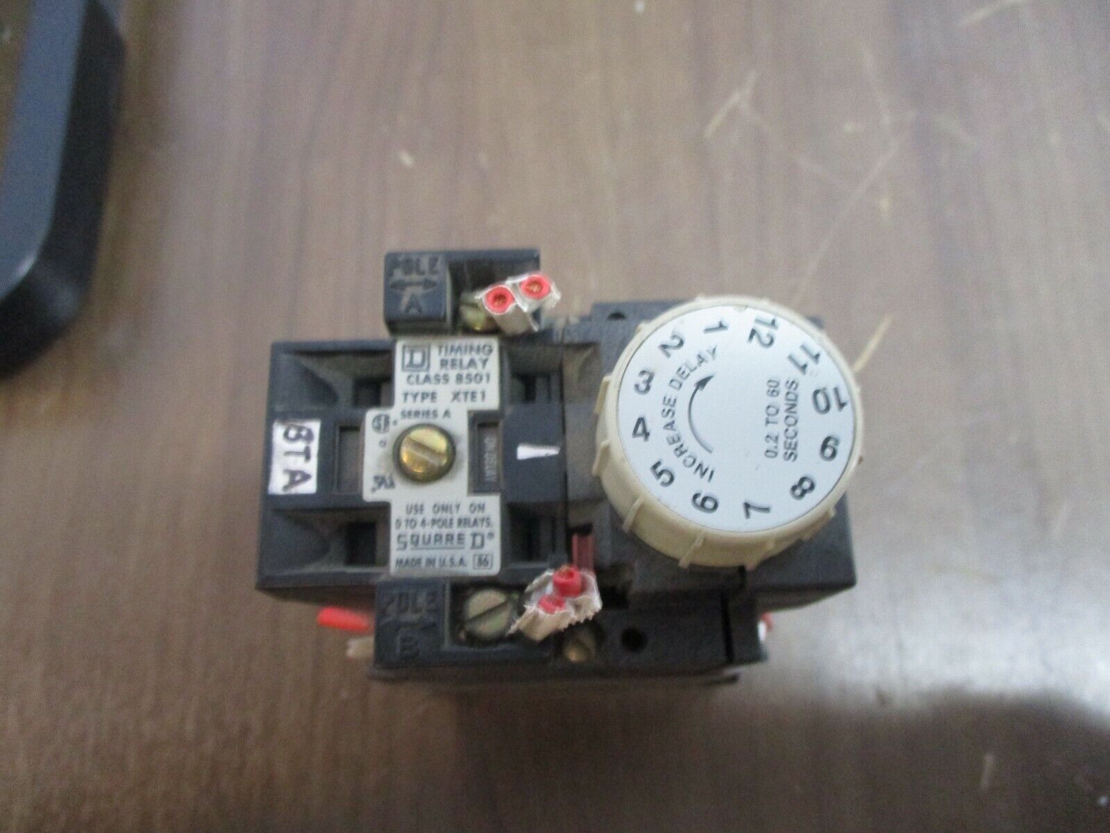 Square D Timing Relay 8501XTE1 8501X040 0.1-60 Sec 120V Coil Used