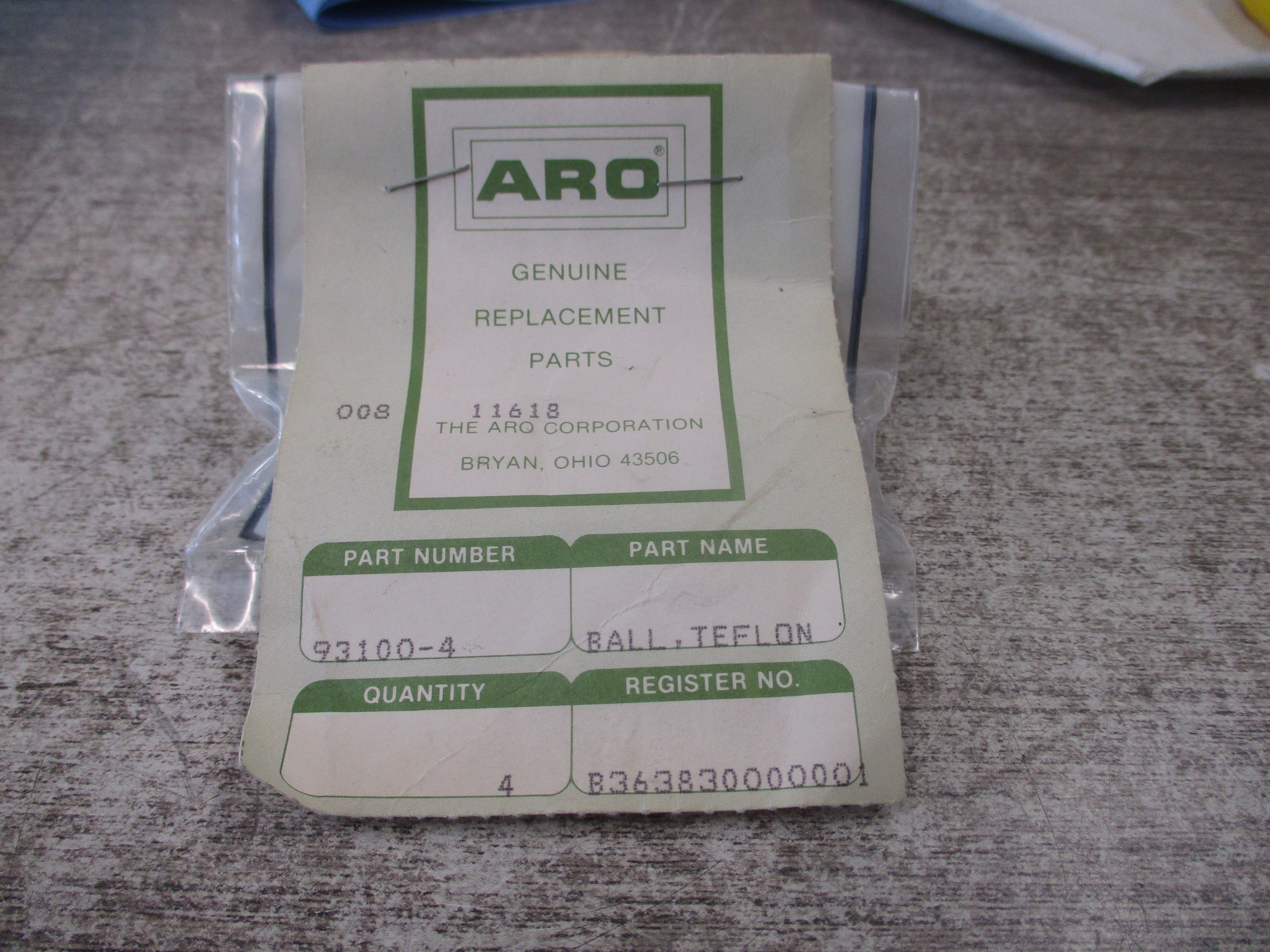 Aro Teflon Ball 93100-4 *Lot Of 4* New Surplus