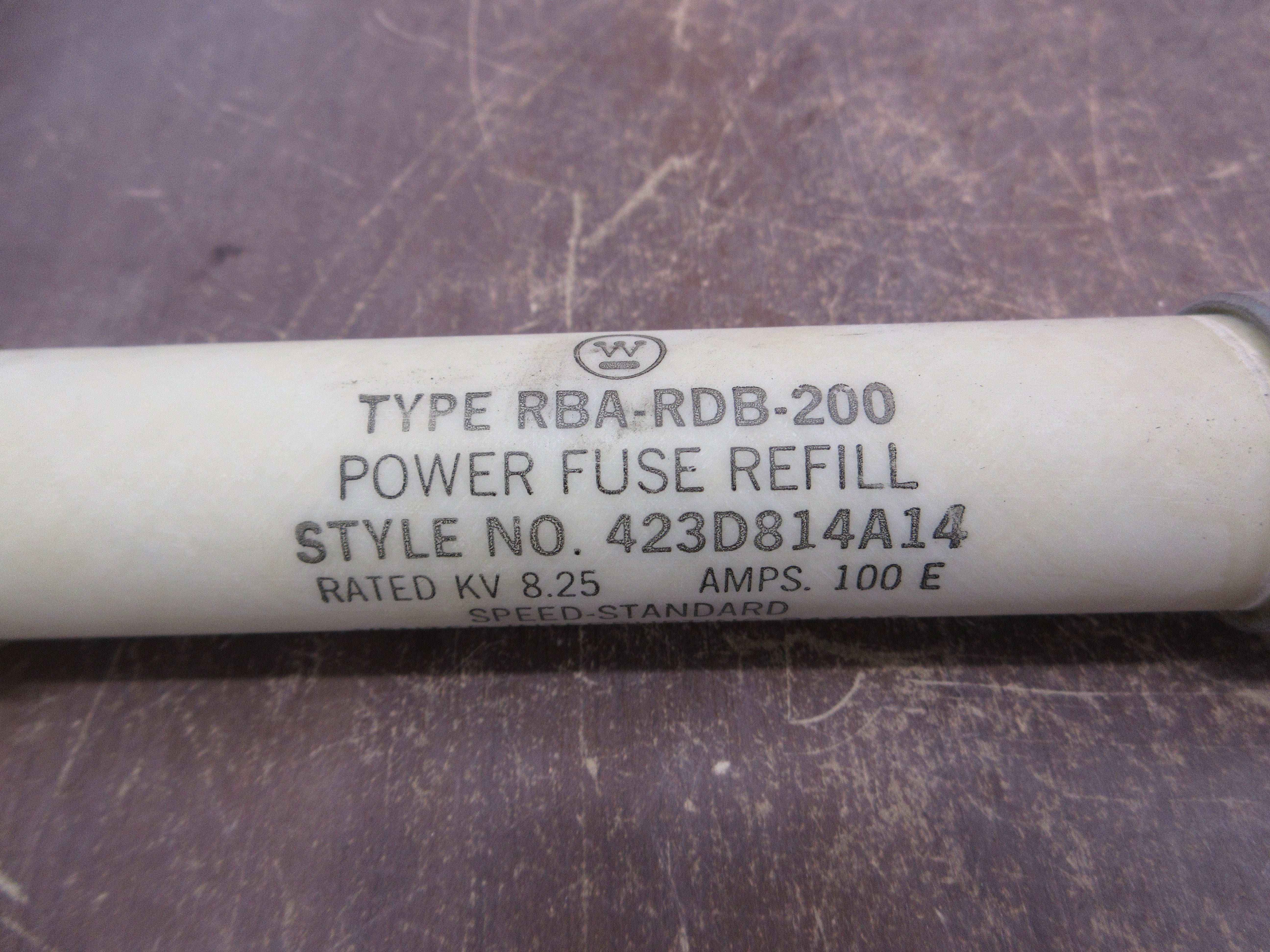 Westinghouse Type RBA-RDB-200 Fuse Refill 423D814A14 100E 14.4kV Used