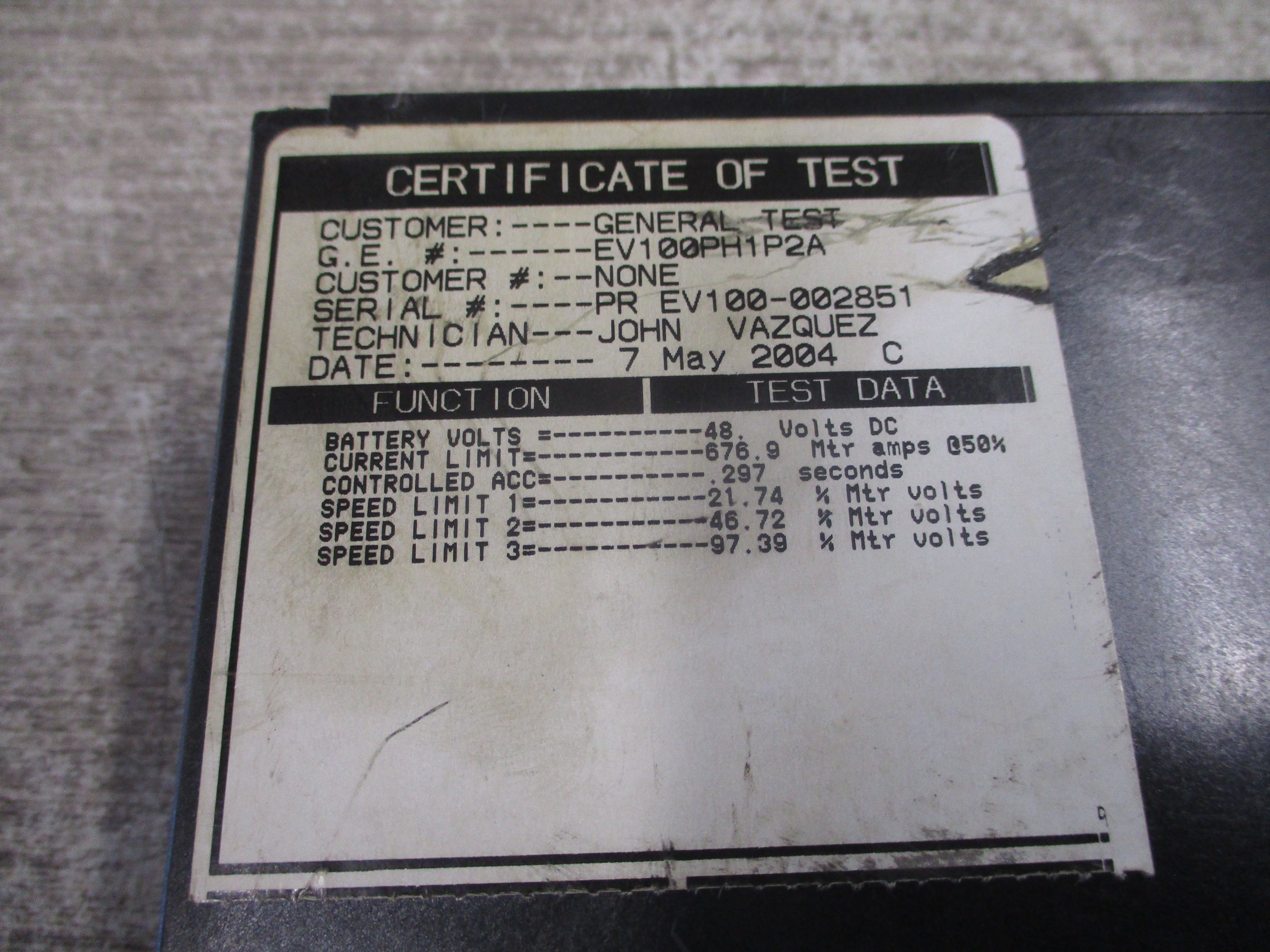 GE Oscillator Assembly IC3645EV Used
