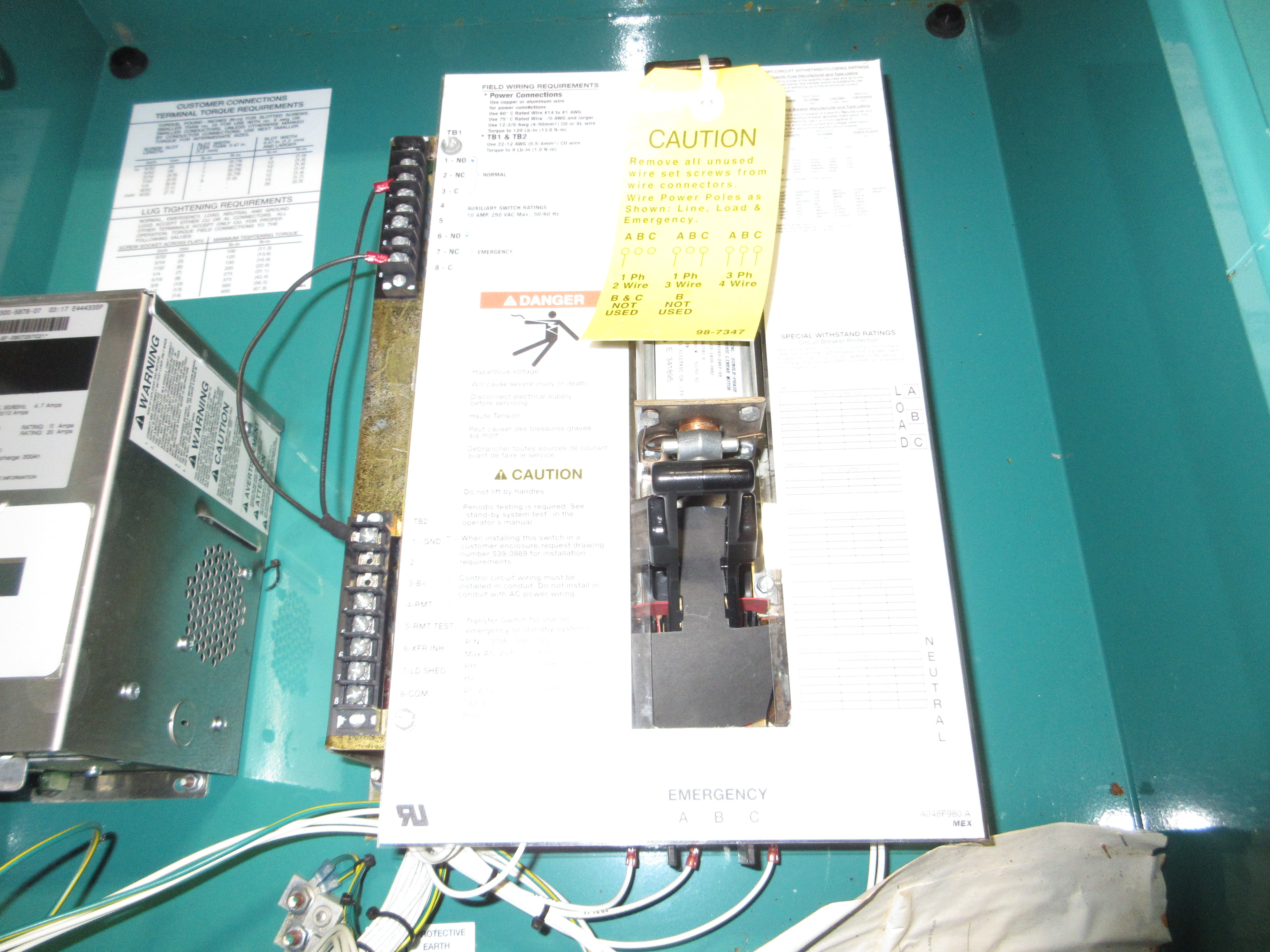 Cummins PowerCommand Automatic Transfer Switch OTPCA-1519852 125A 208V 60Hz 3P