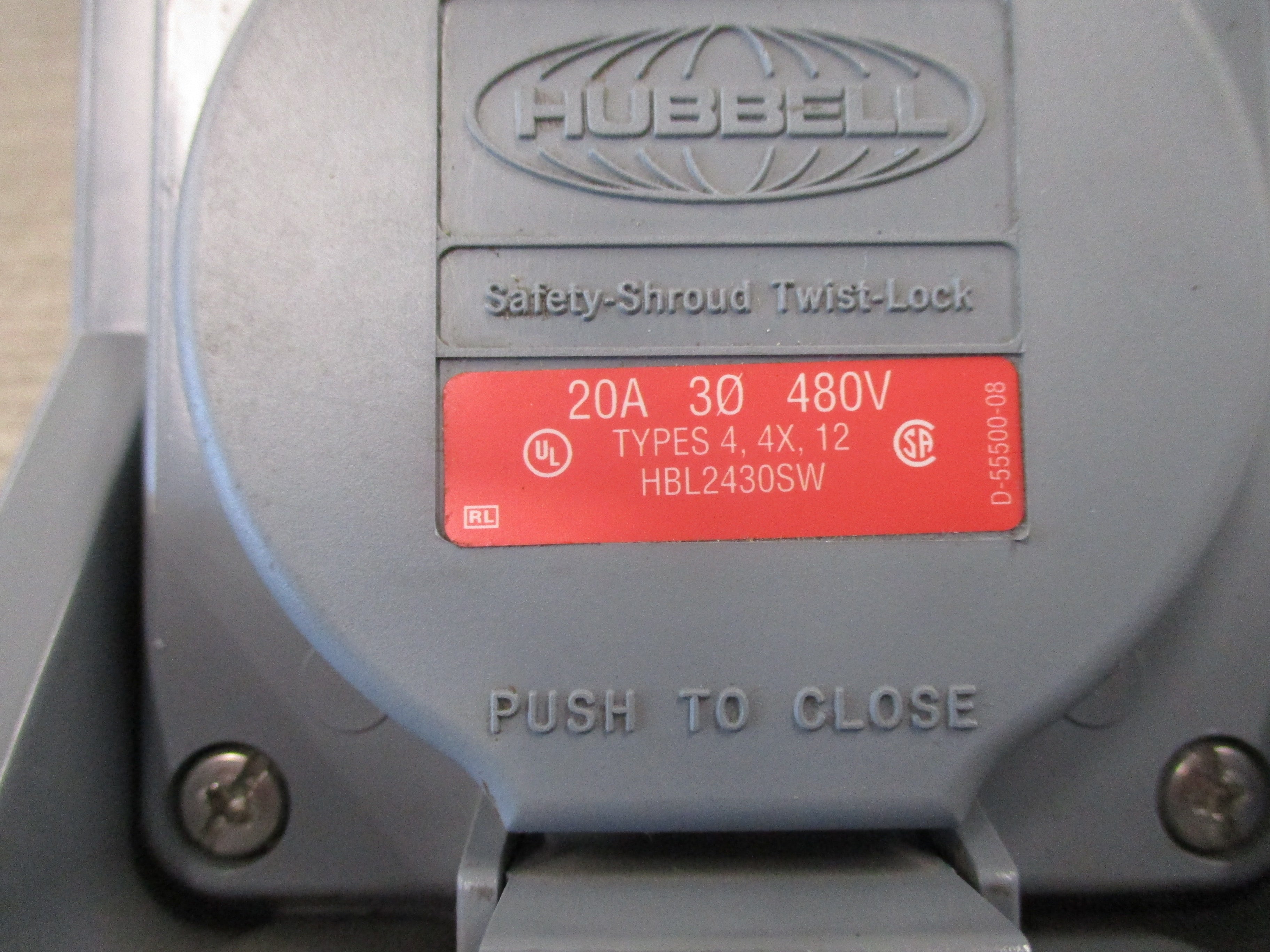 Hubbell Circuit - Lock Mechanical Interlock HBLMITL/HBL2430SW 20A 3Ph 480V Type 4X,12 Used