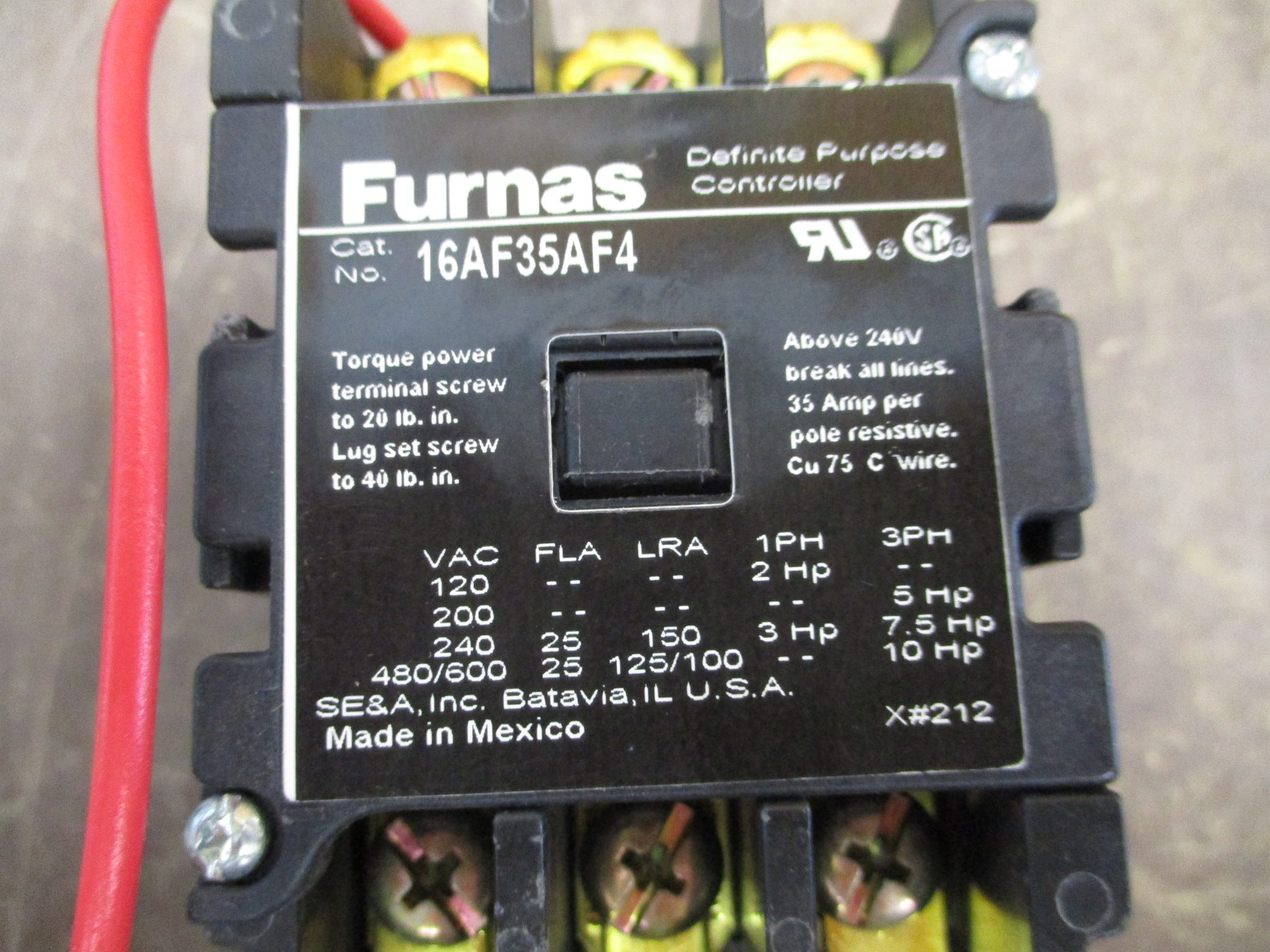 Furnas Definite Purpose Starter 16AF35AF4 120V Coil 25A 3P New Surplus