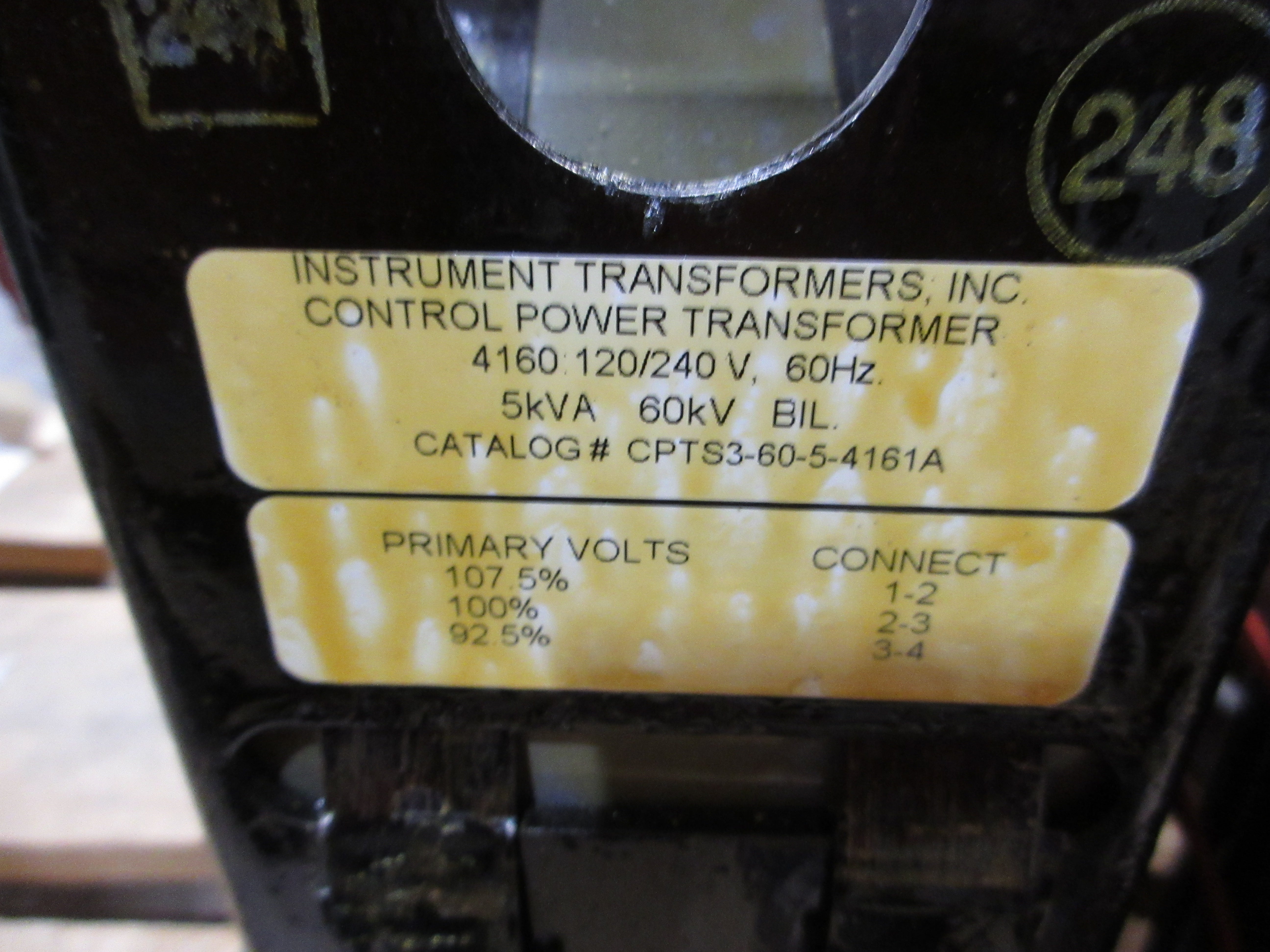 Instrument Transformers Control Power Transformer CPTS3-60-5-4161A 5kVA 60Hz