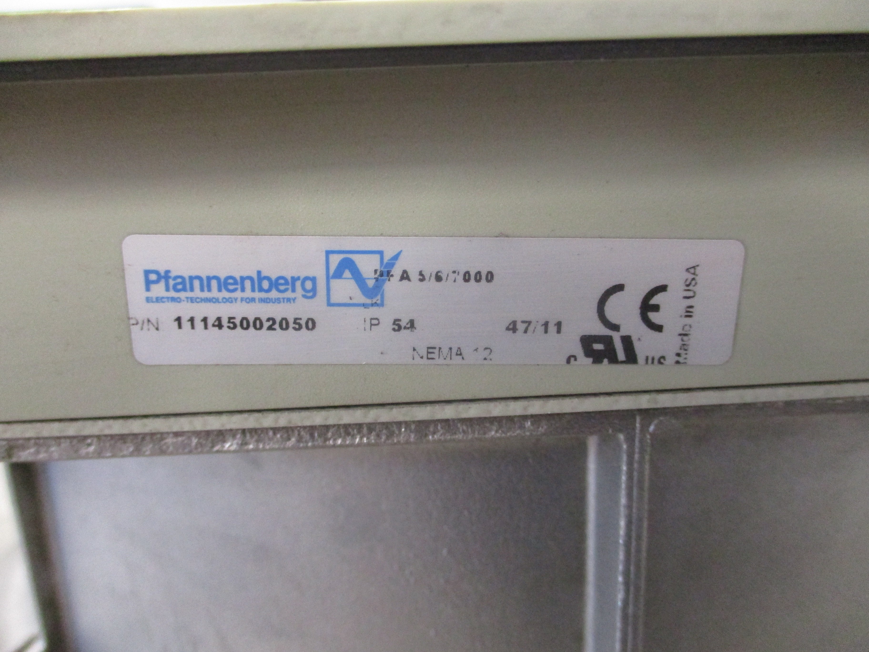 Pfannenberg Fan Assembly 11145002050 Nema 12 Used