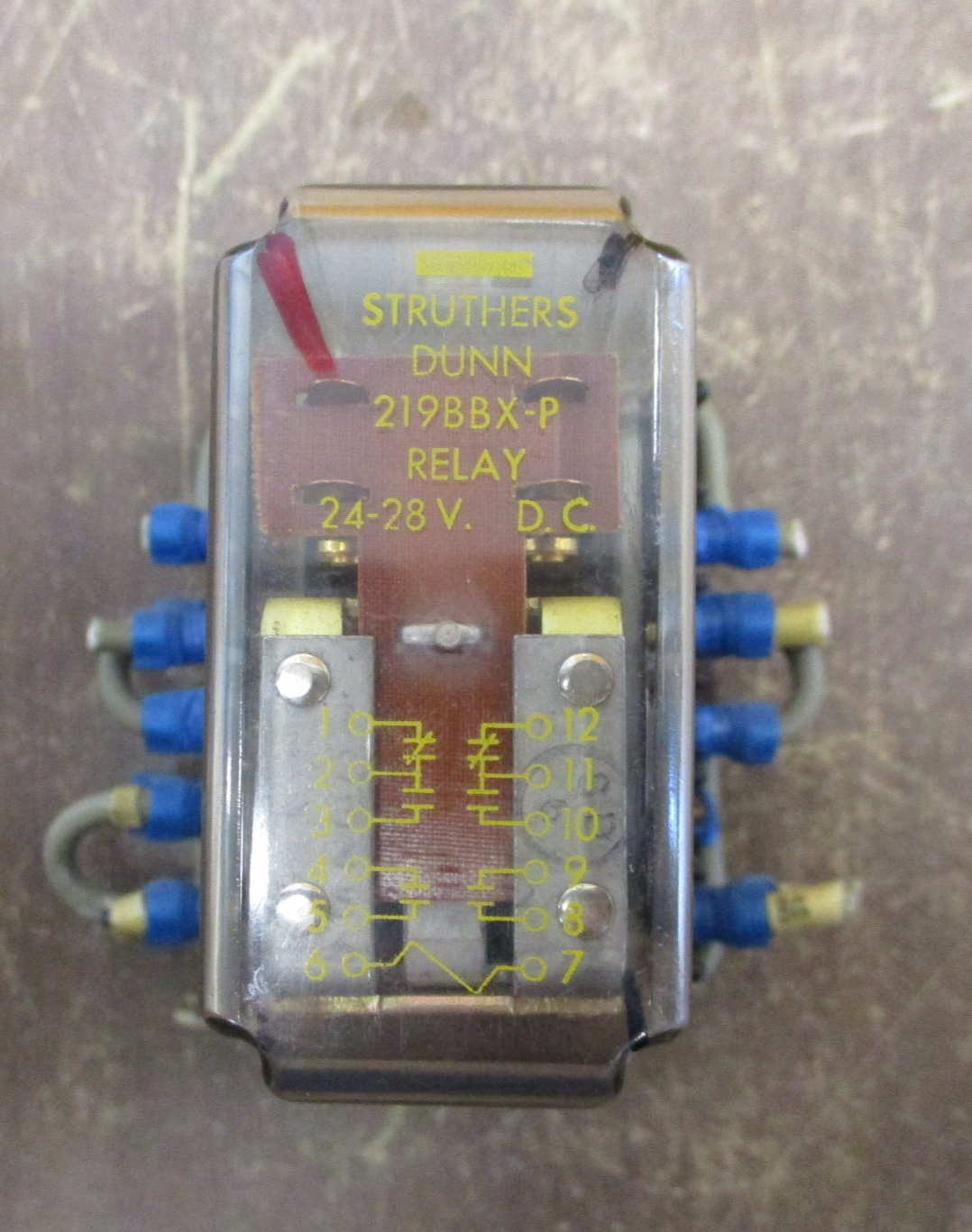 Struthers Dunn Relay 219BBX-P 24-28VDC Coil w/ Base Used