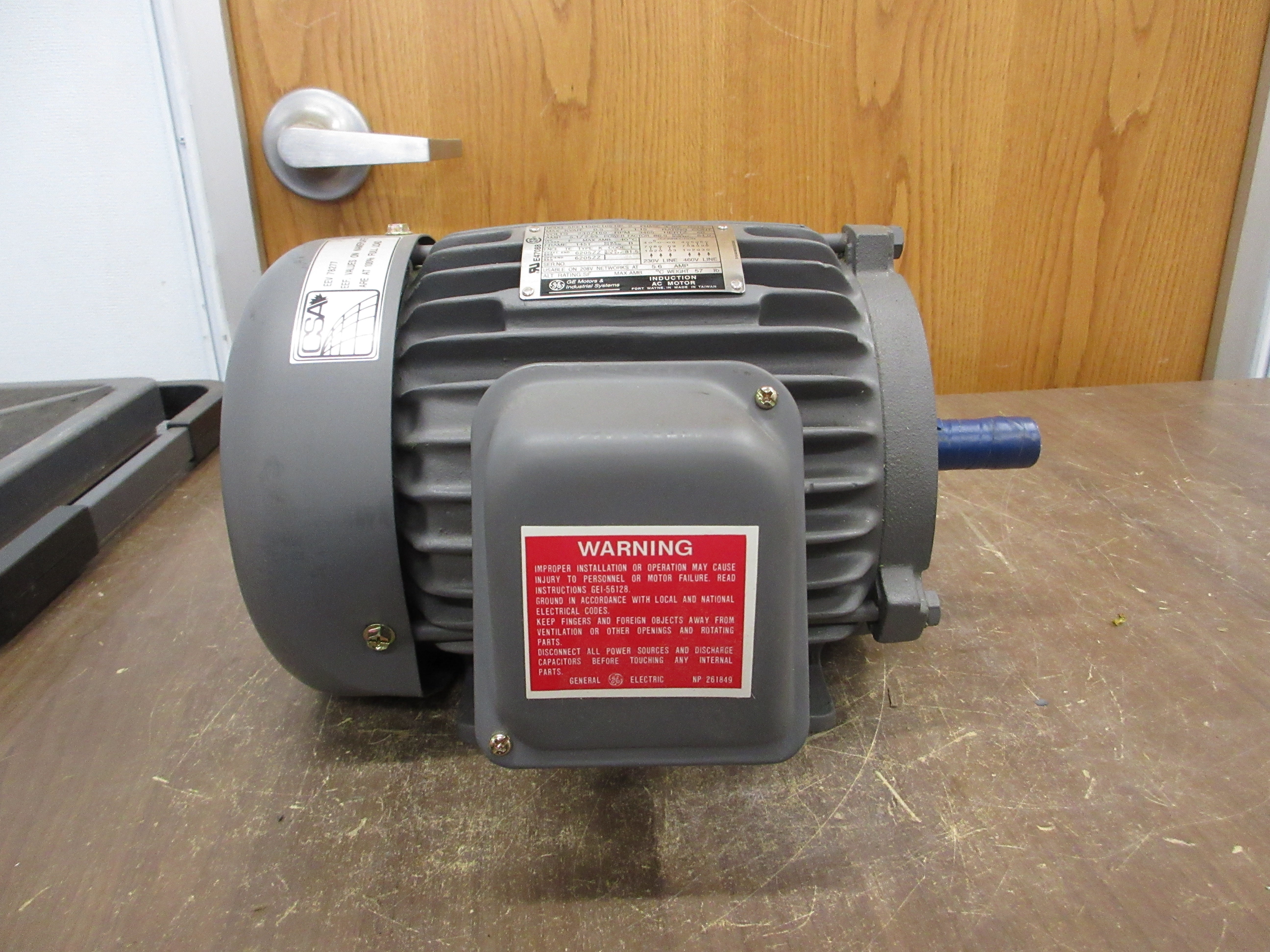 GE Induction AC Motor 5KE145BC105 2HP 3600RPM 230/460V 5.1/2.55A 3Ph 60Hz Used