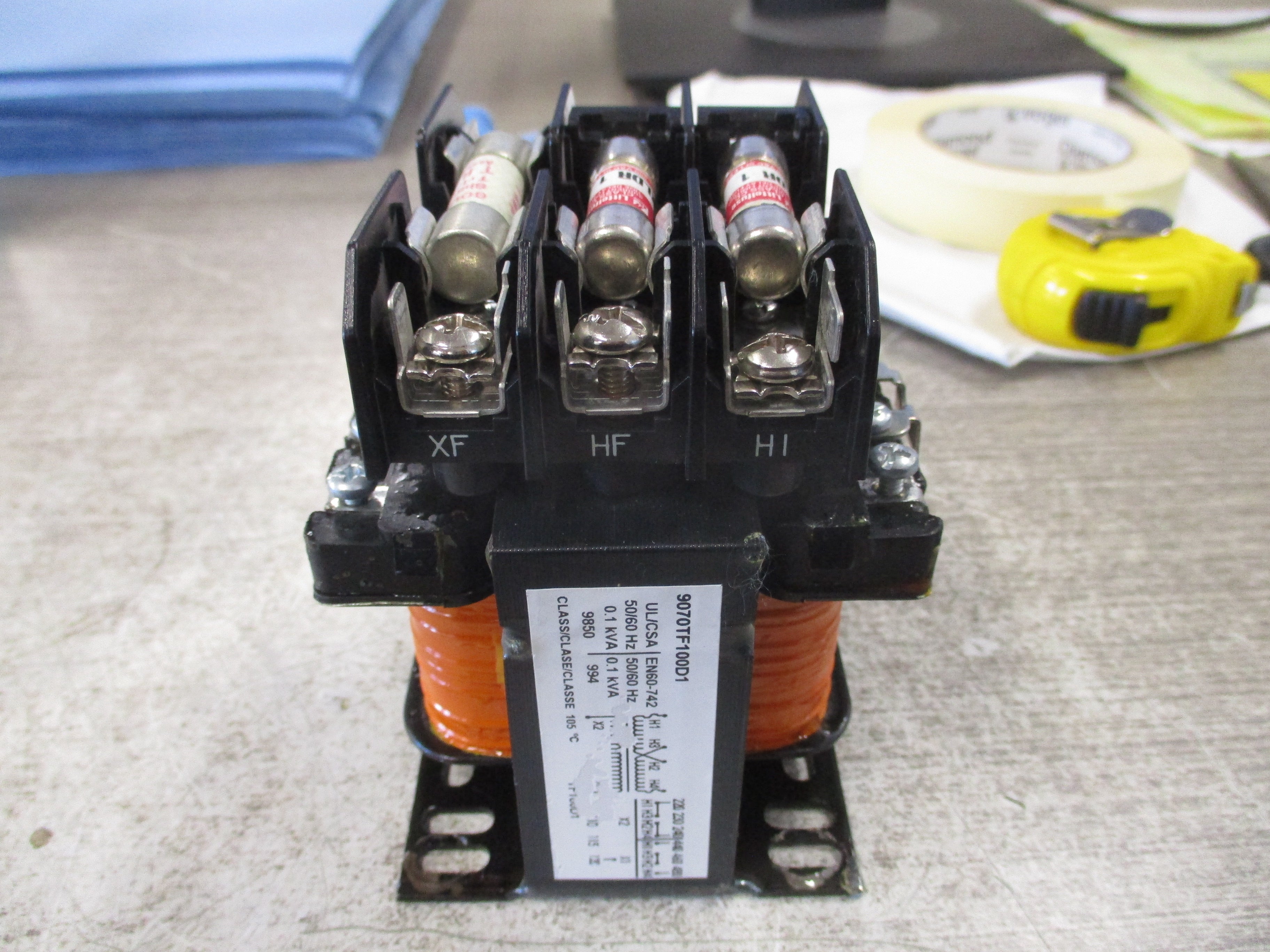 Square D Transformer 9070TF100D1 0.1kVA Pri: 240/480V Sec: 120V 50/60Hz * Fuses May Vary* Used