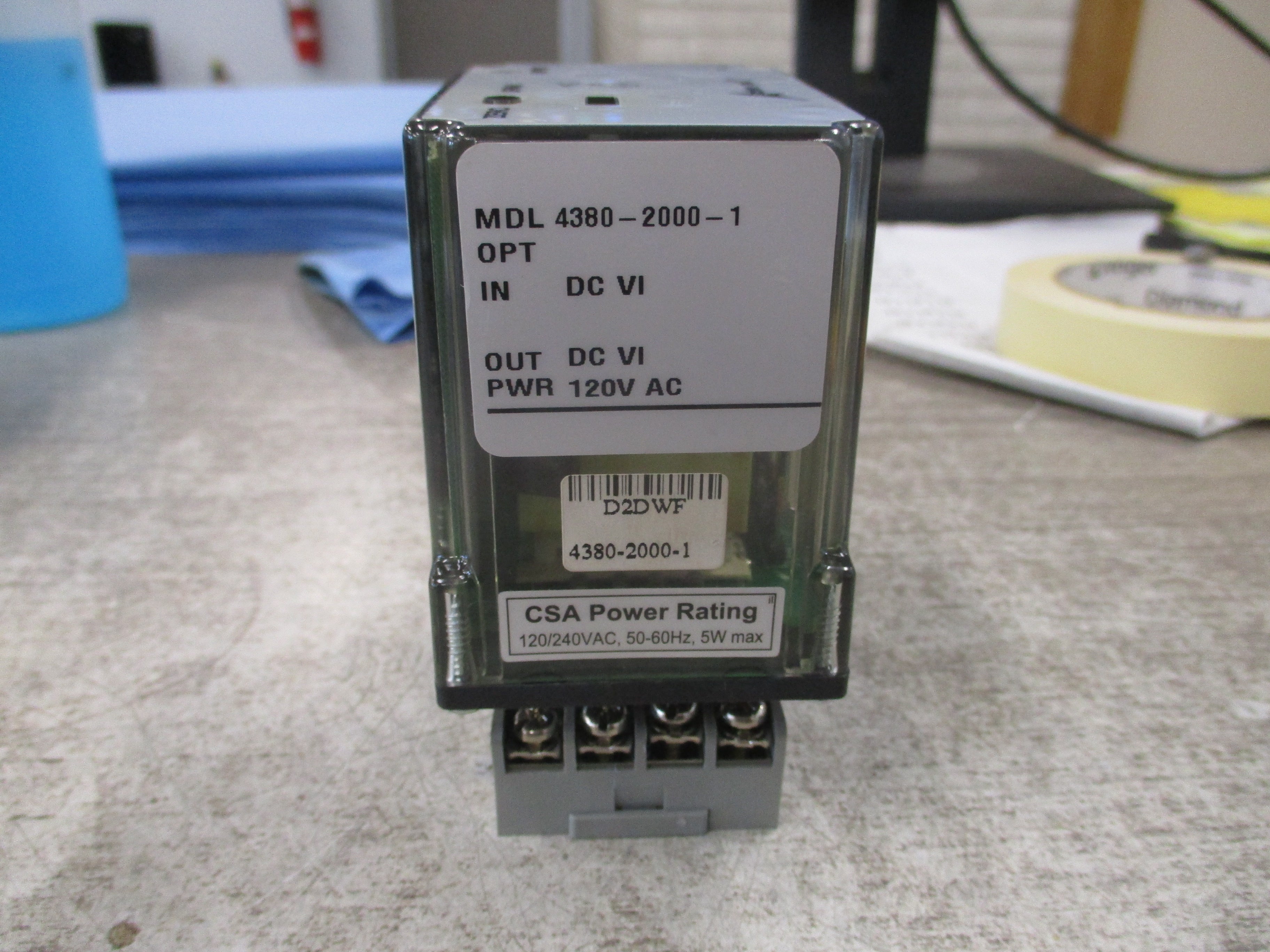 Action Instruments Action Pak Conditioner Relay 4380-2000-1 W/Base Used
