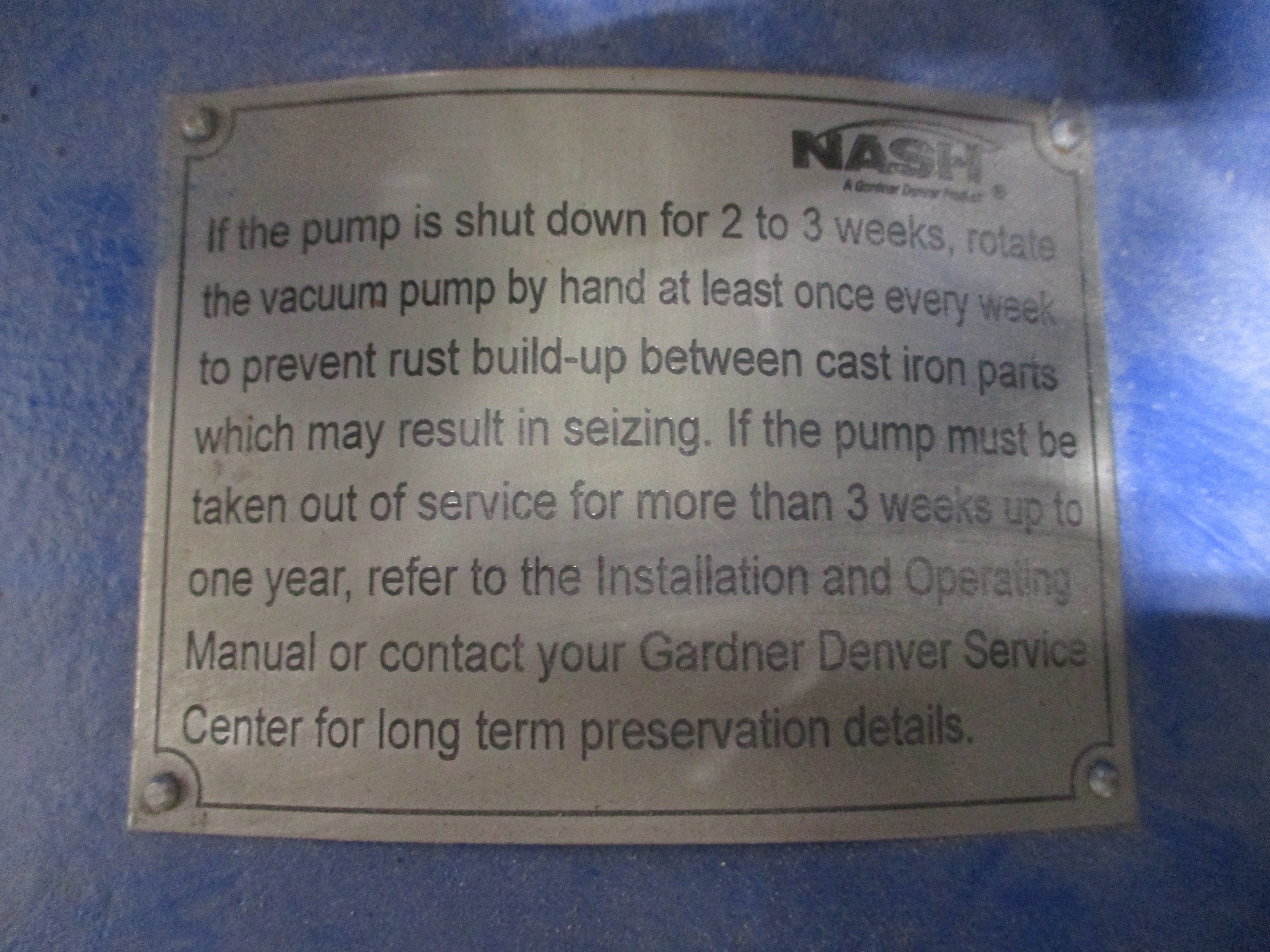 Nash 2BE4 Liquid Ring Vacuum Pump L2BE43202BY4C005 Aprox 3500 CFM MFD 2013 New S