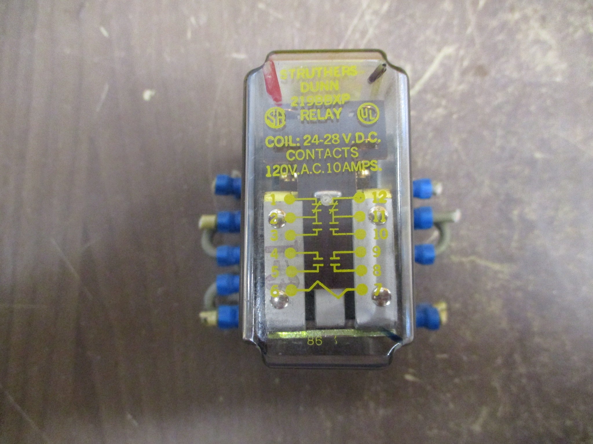 Struthers Dunn Relay 219BBXP 24-28VDC Coil w/ Base Used