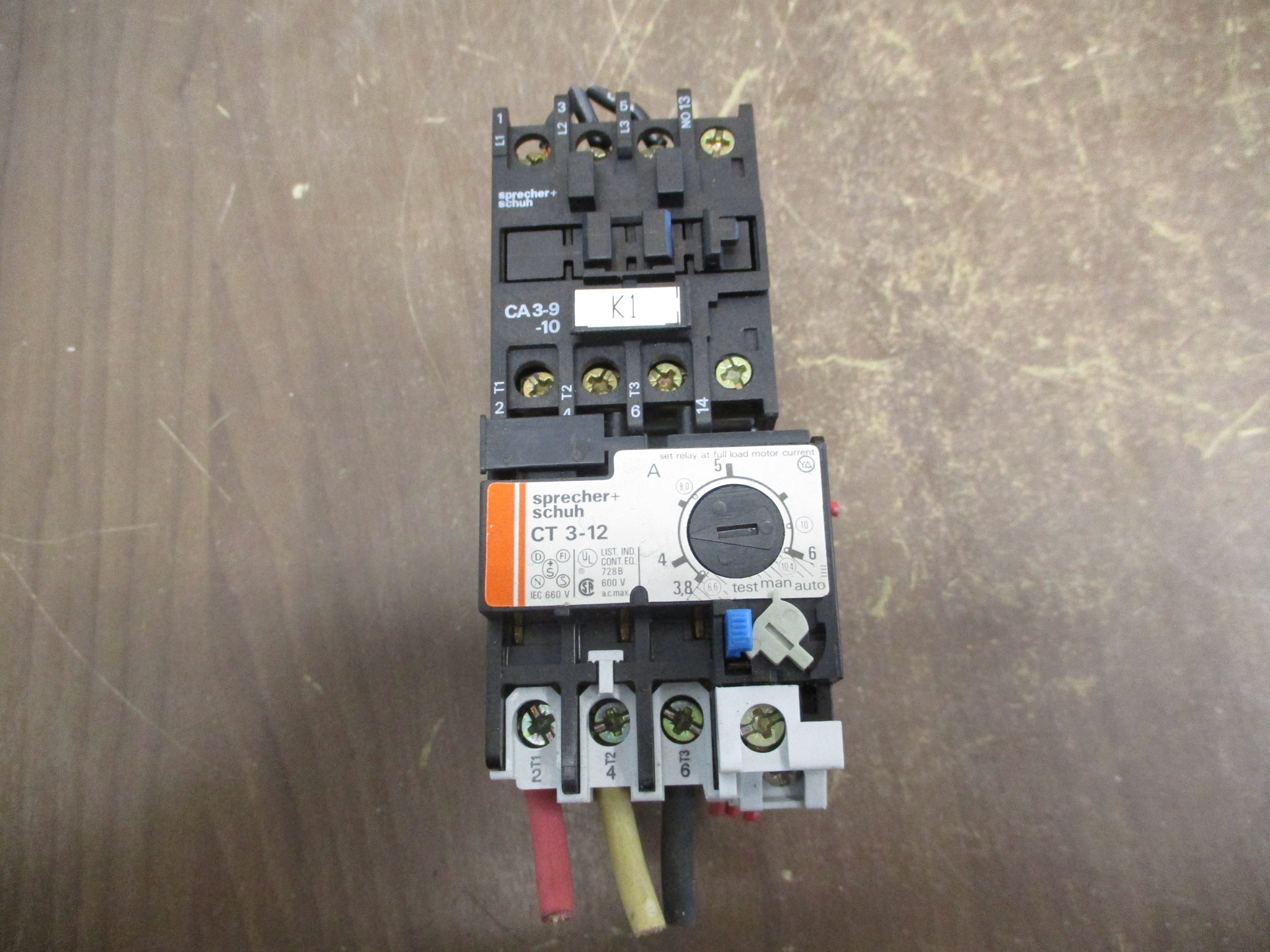 Sprecher + Schuh Starter CA3-9-10/CT 3-12 24V Coil Trip: 3.8-6A Used